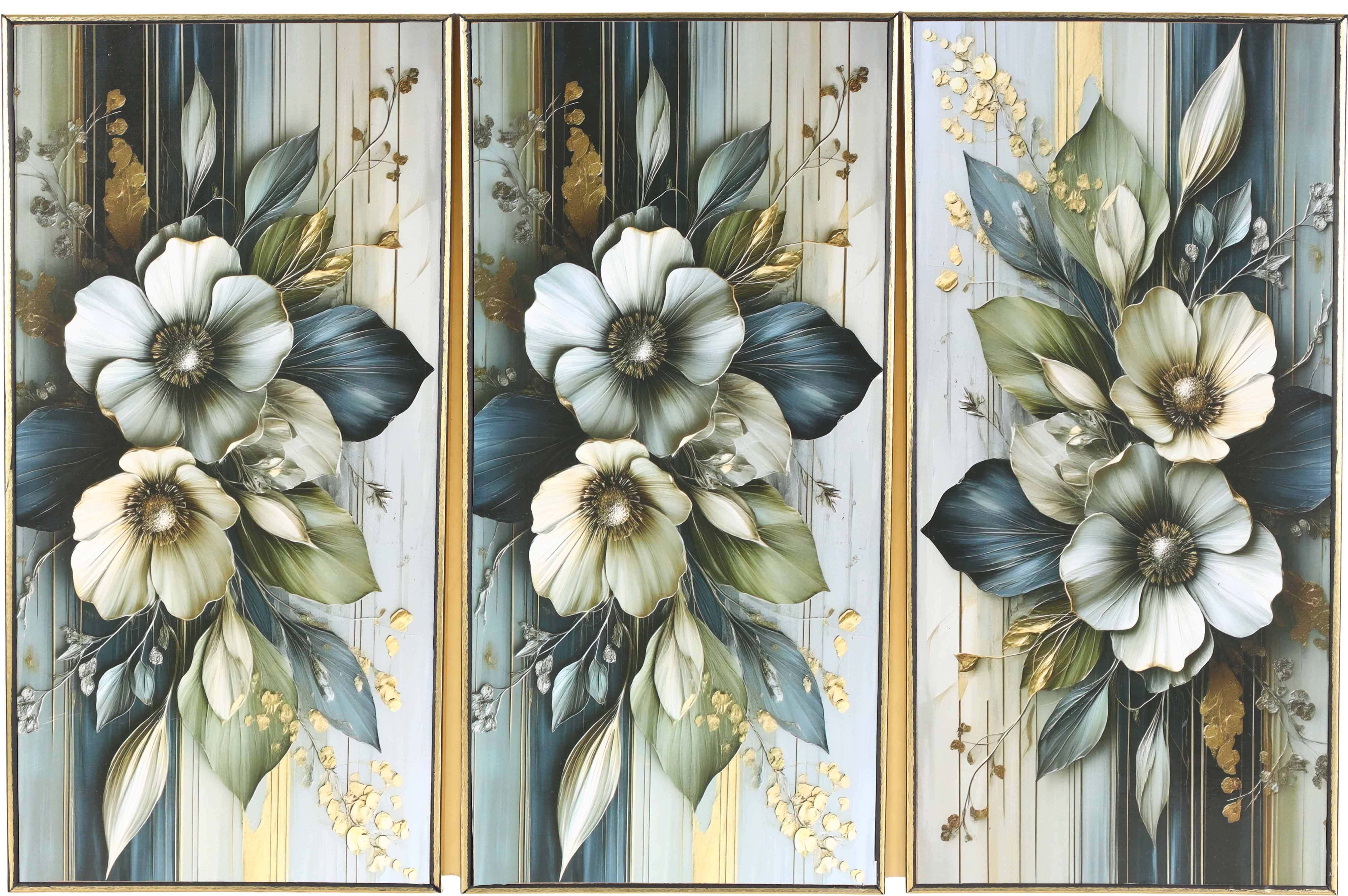 Wood Picture Frame, 3 Pieces, 90×60 cm - Multicolor