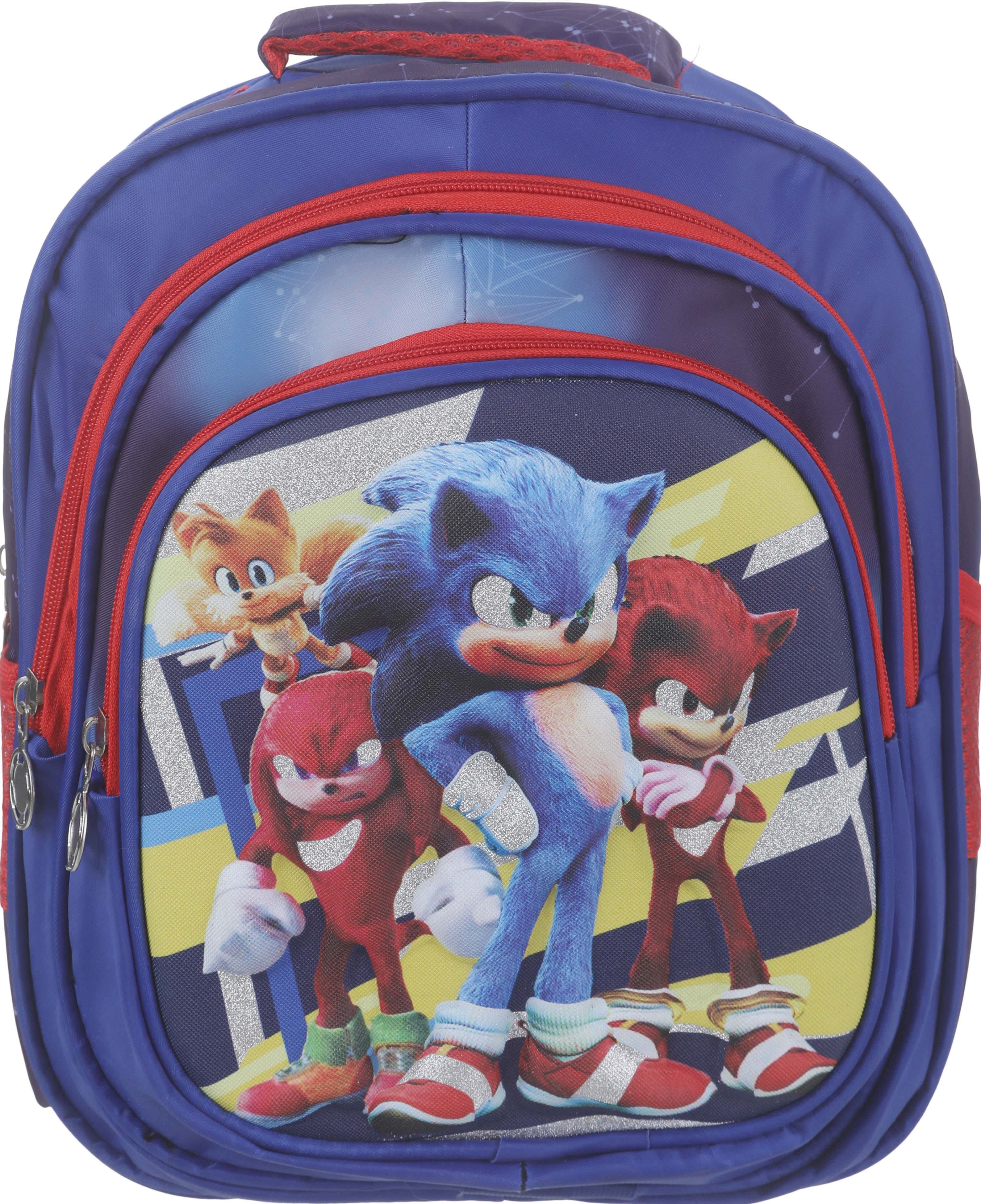 Microfiber School Bag For Girls, 12 Inches, 3 Zippers - Blue