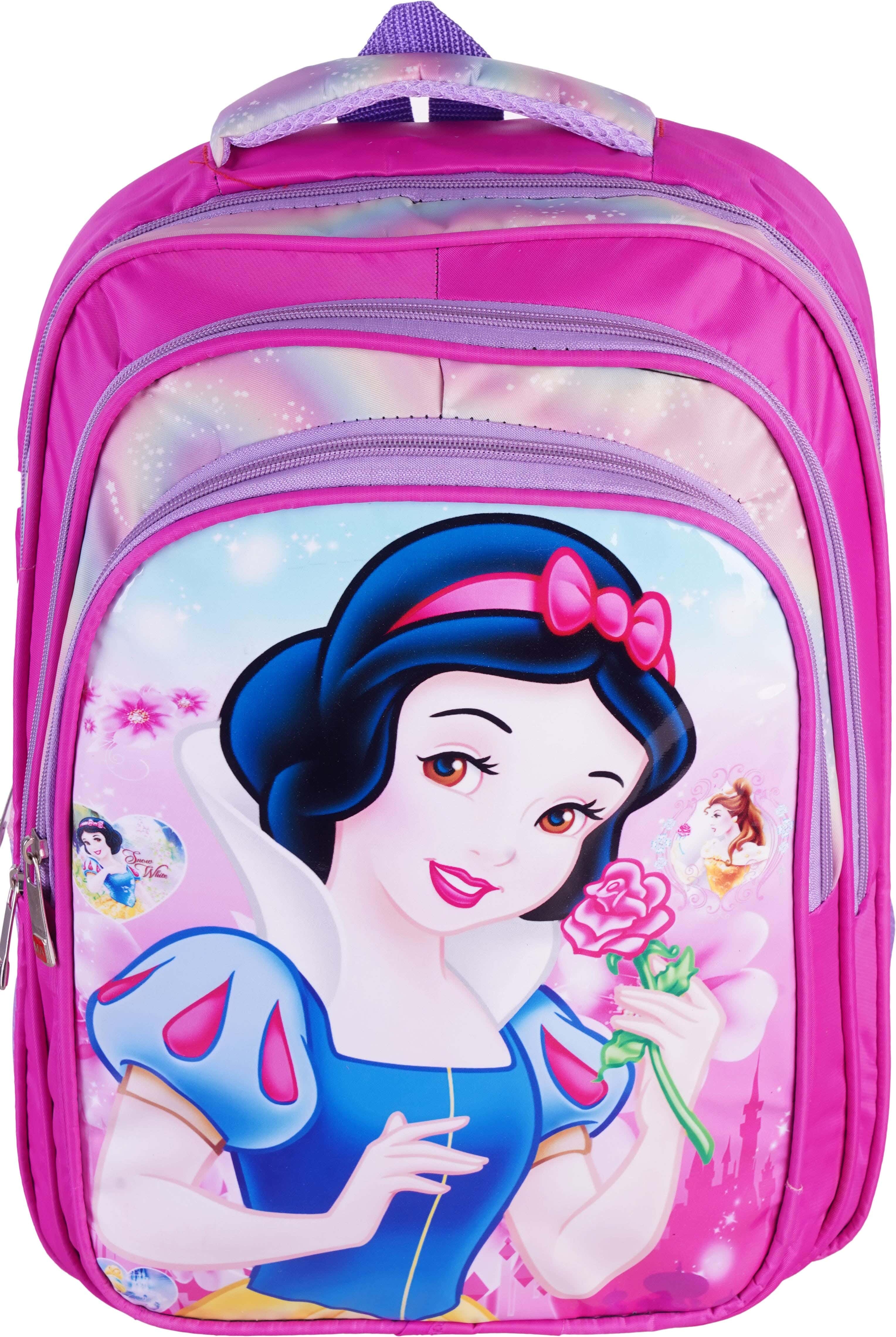 Microfiber School Bag For Girls, 16 Inches, 3 Zippers - Multicolor