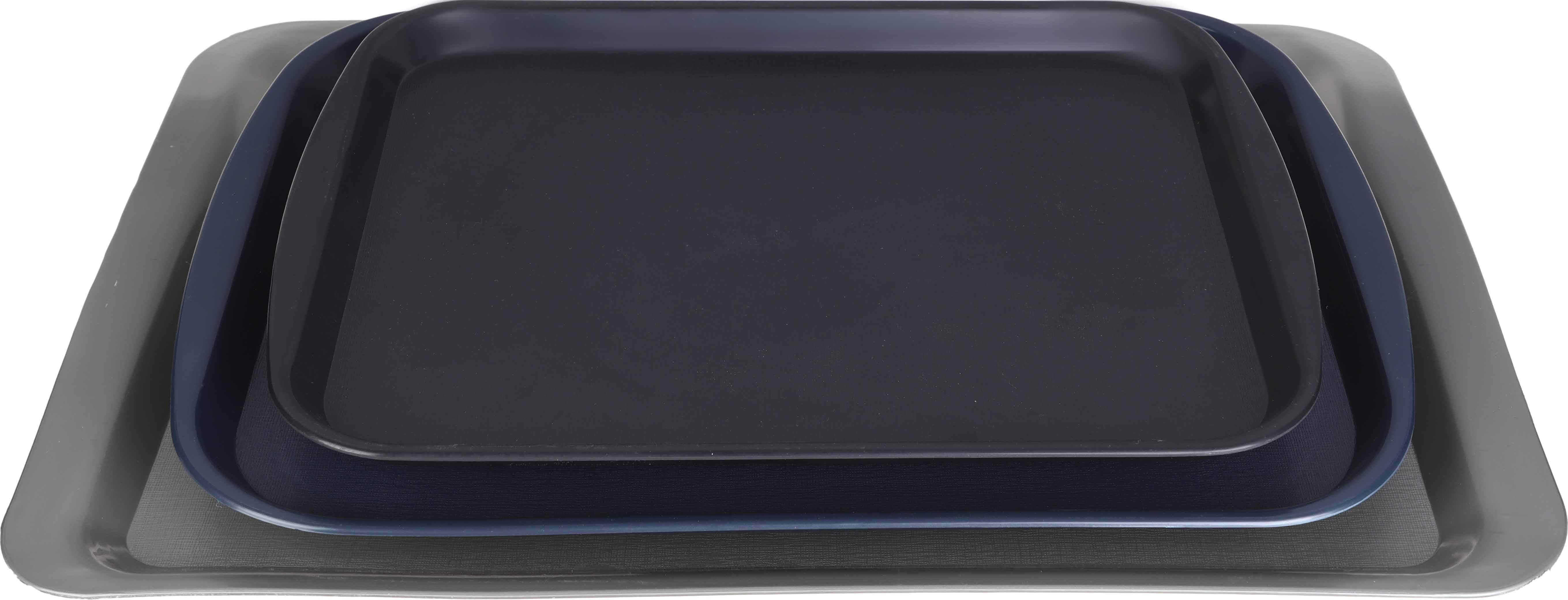 El Hoda Rectangular Plastic Serving Tray Set, 3 Pieces - Multicolor