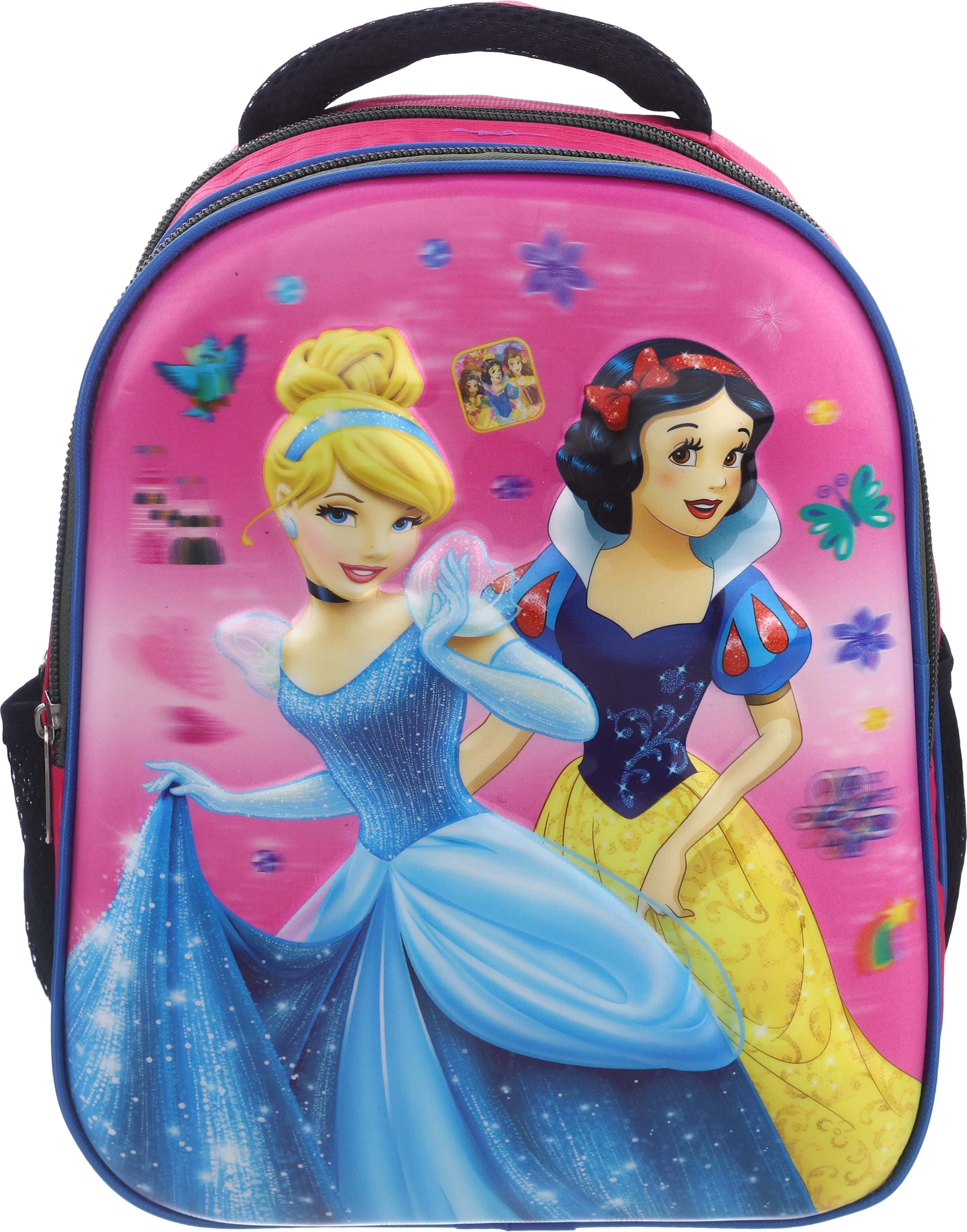 Fabric School Bag for Girls, 13 inche, 2 Zippers - Multicolor
