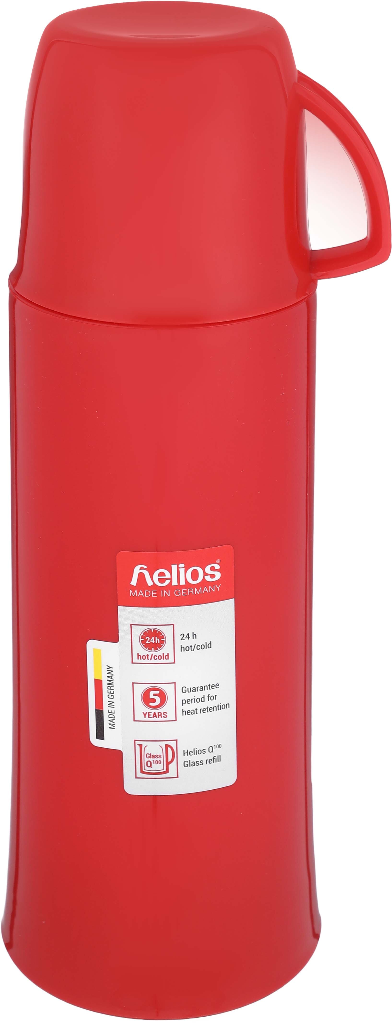 Get Helios Plastic Thermal Thermos, Glass Core, 250 ml - Red with