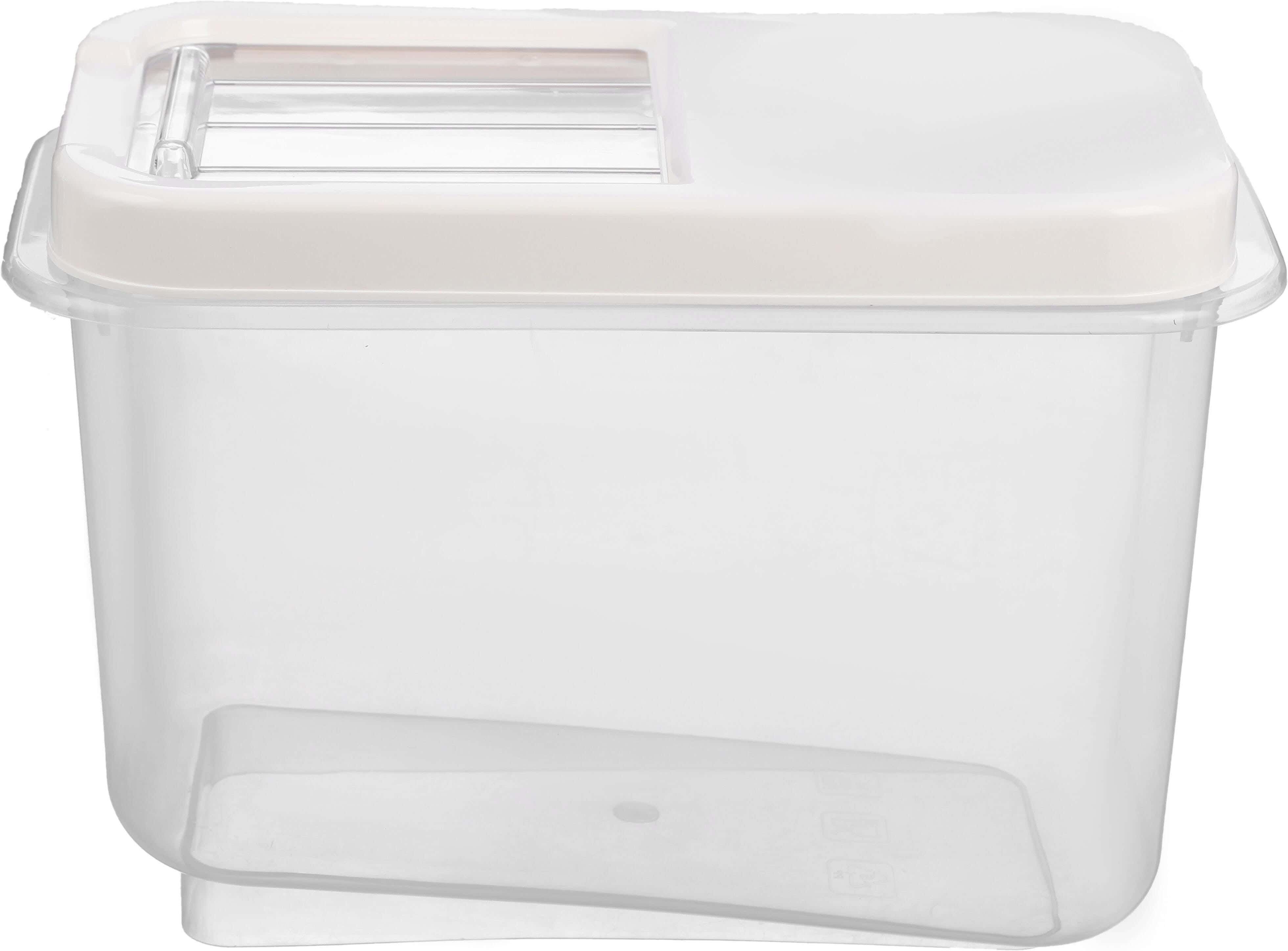 Dunya Square Acrylic Storage Box, Movable Lid, 10 Litre - Clear Off White