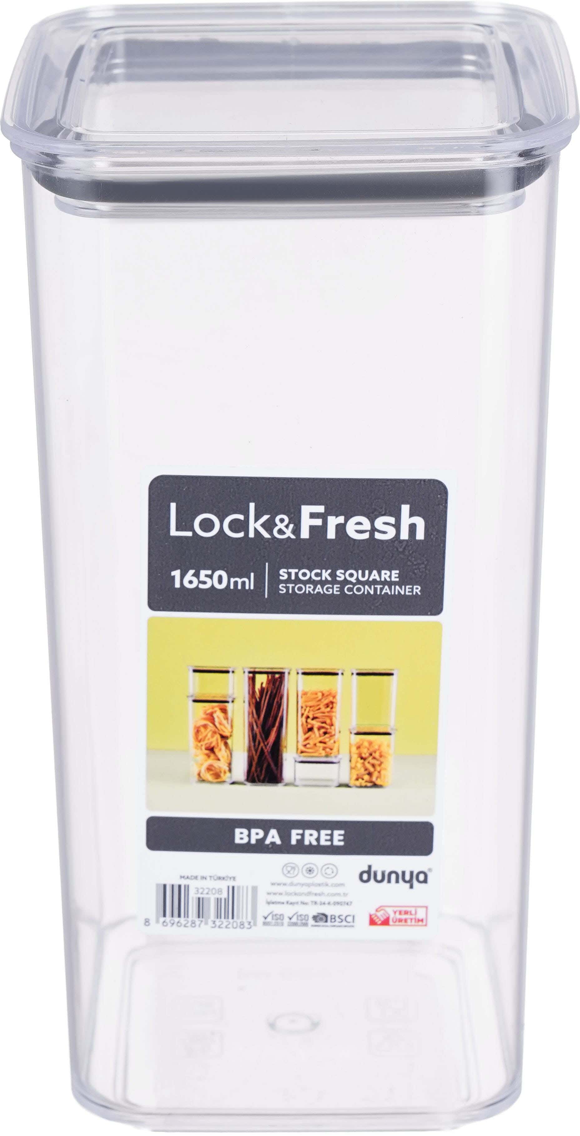 Dunya Deep Square Acrylic Storage Box, 1650 ml - Clear