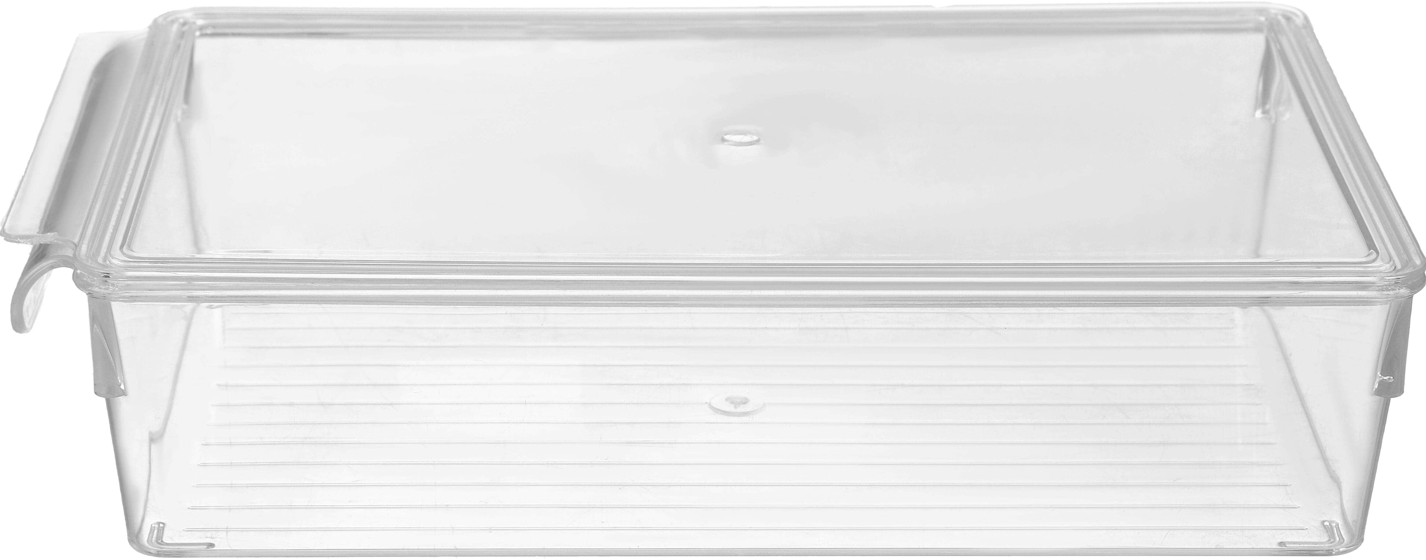 Dunya Acrylic Fridge Organizer with Lid, 70 cm - Clear