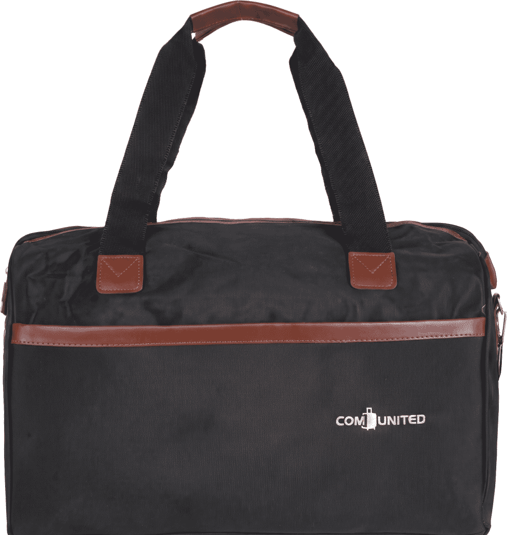 Satin Handbag For Men, 4 zippers, 27×40×21 cm - Black Brown
