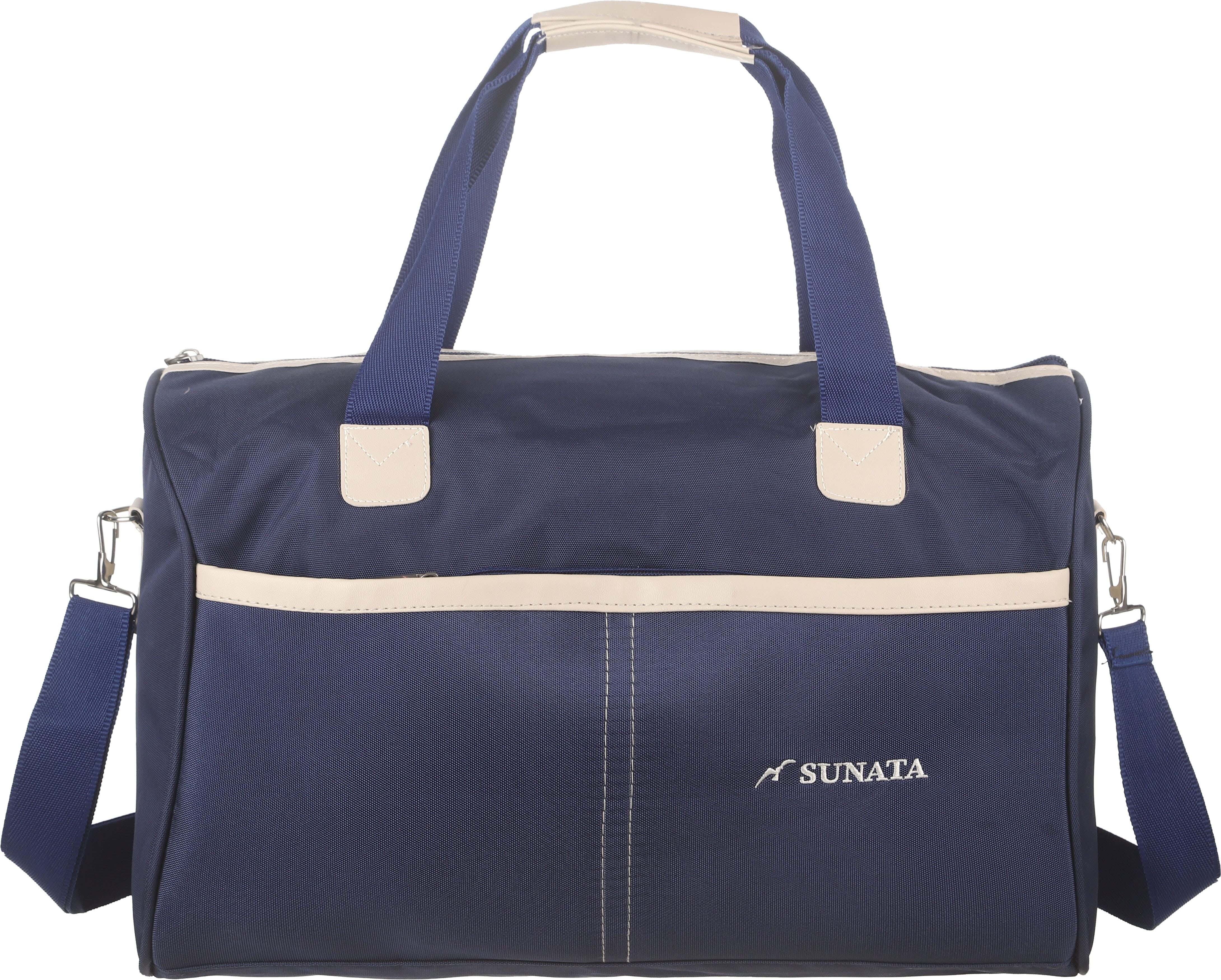 Sunata Satin Handbag For Men, 3 zippers, 27×40×21 cm - Navy