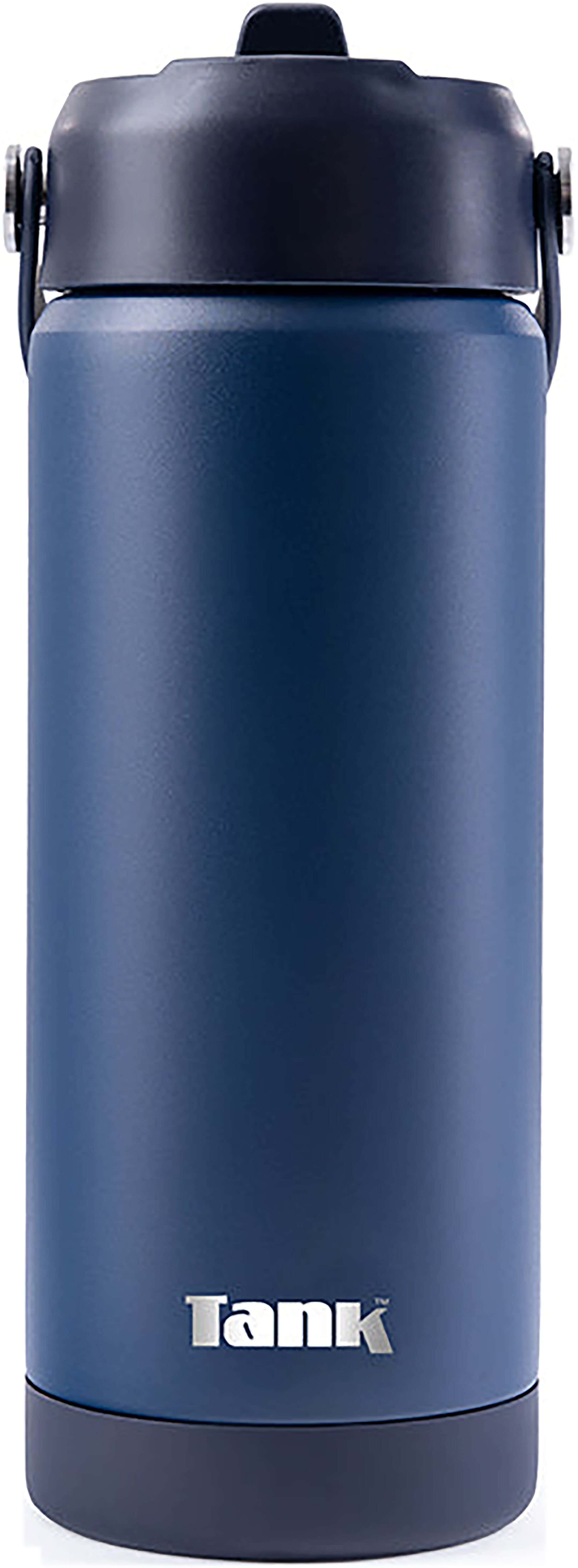 Tank Stainless Steel Water Bottle with Straw, 550 ml - Navy