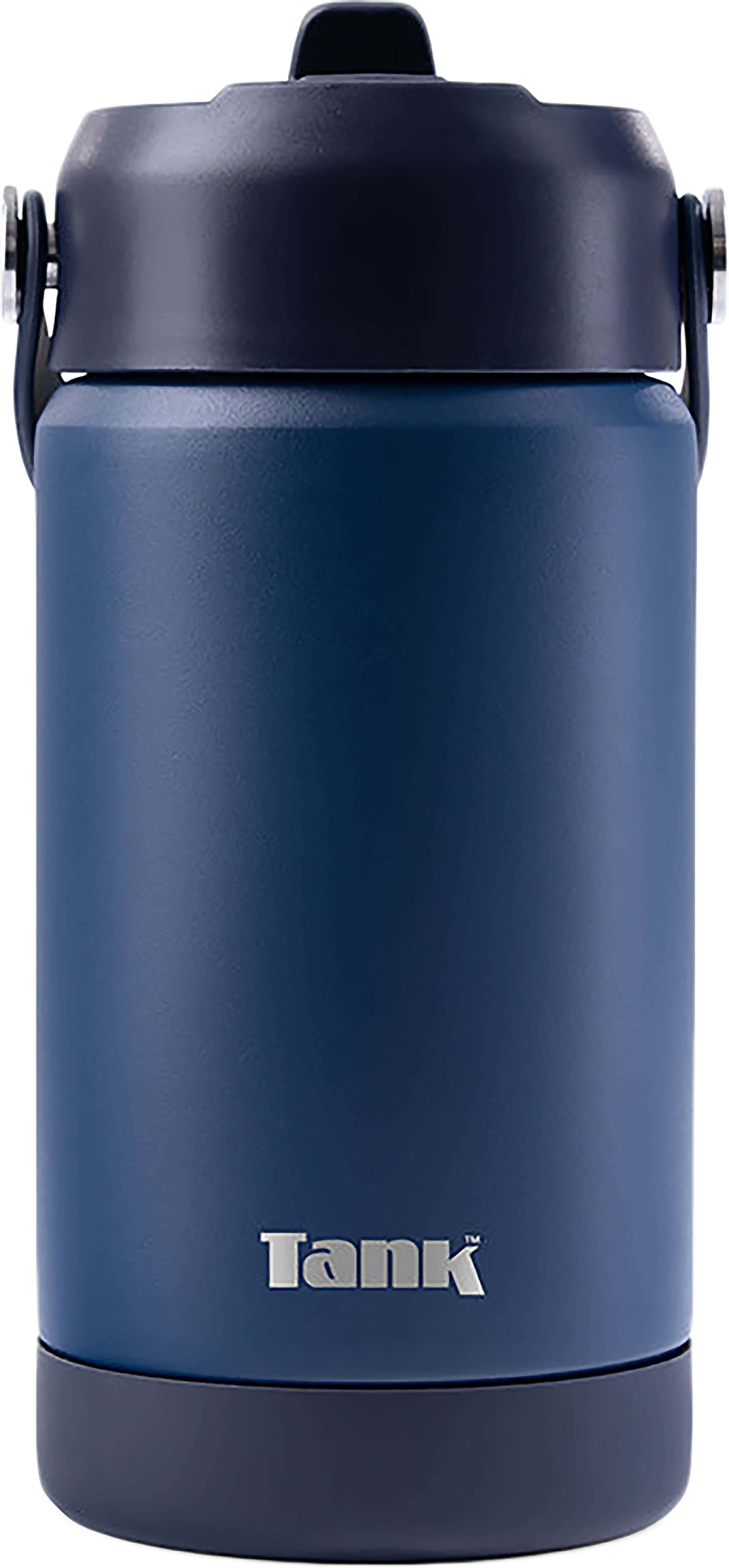 Tank Stainless Steel Water Bottle with Straw, 350 ml - Navy