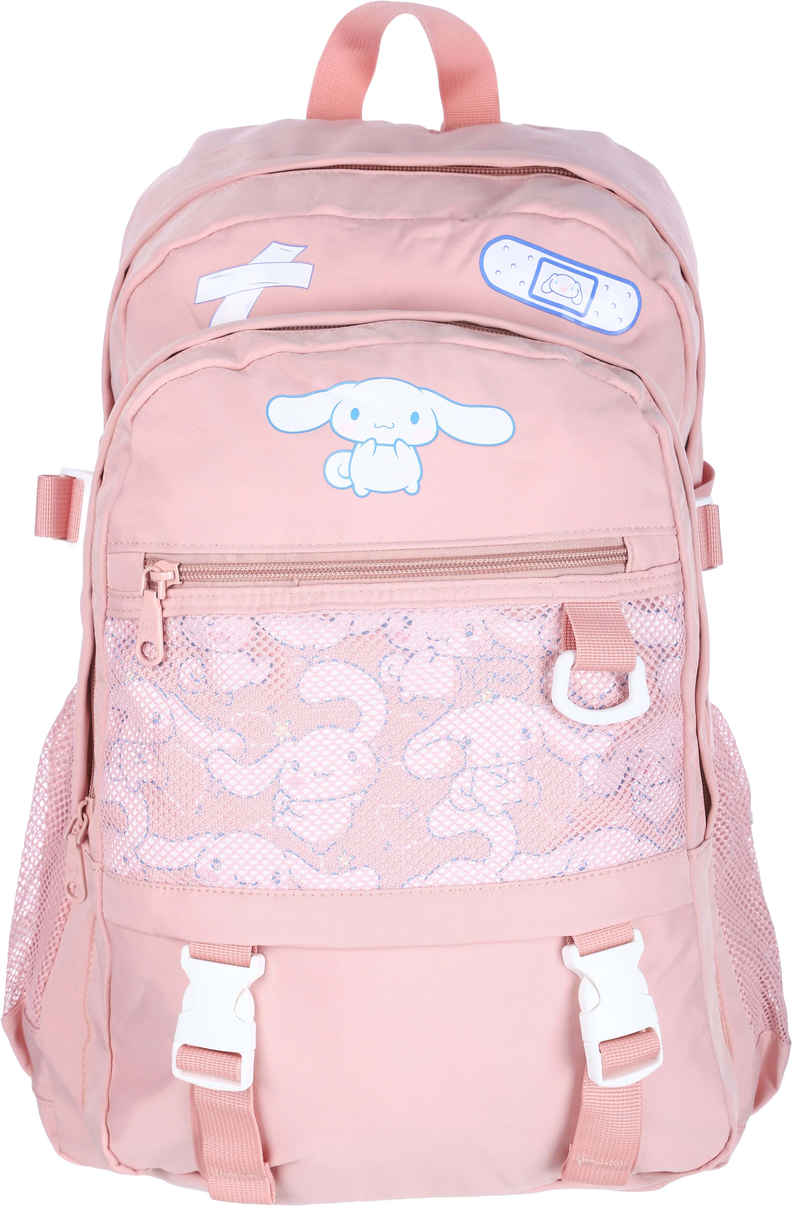 Three M Waterproof School Bag For Girls, 16 Inch, 3 Zippers - Rose White