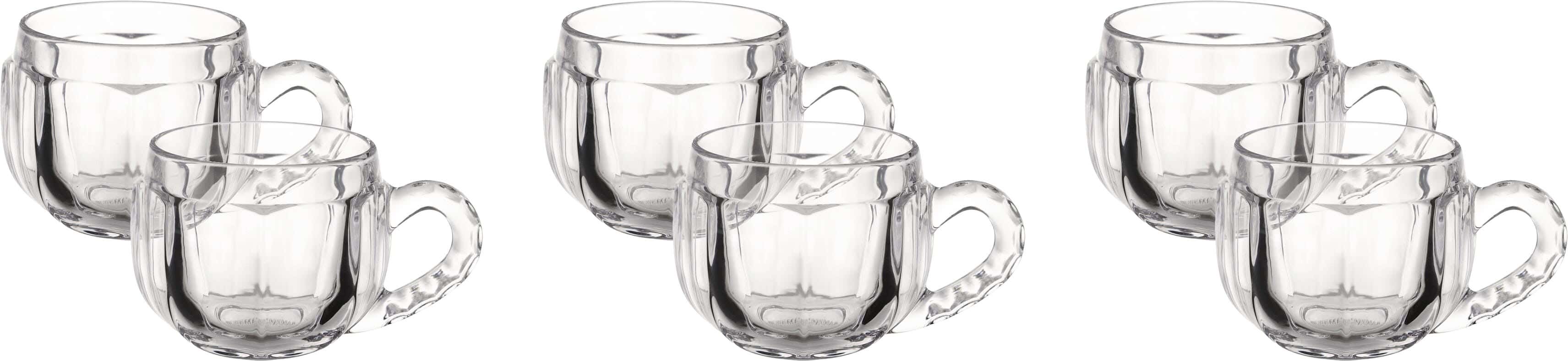 Blink Max Glass Mug Set, 6 Pieces, 165 ml - Clear