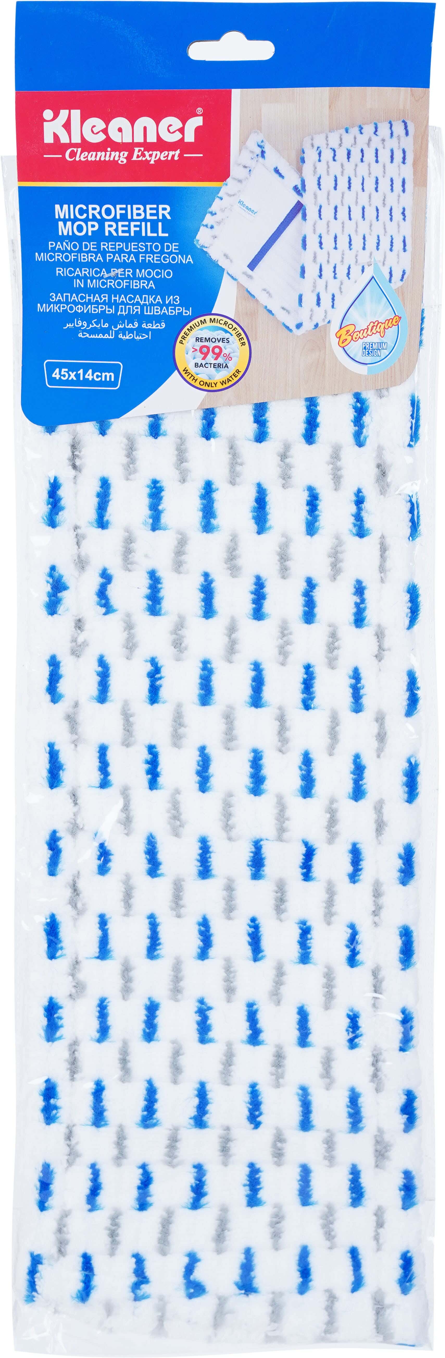 Kleaner Microfiber Mob Floor Rectangular, 44x13 cm - White Blue