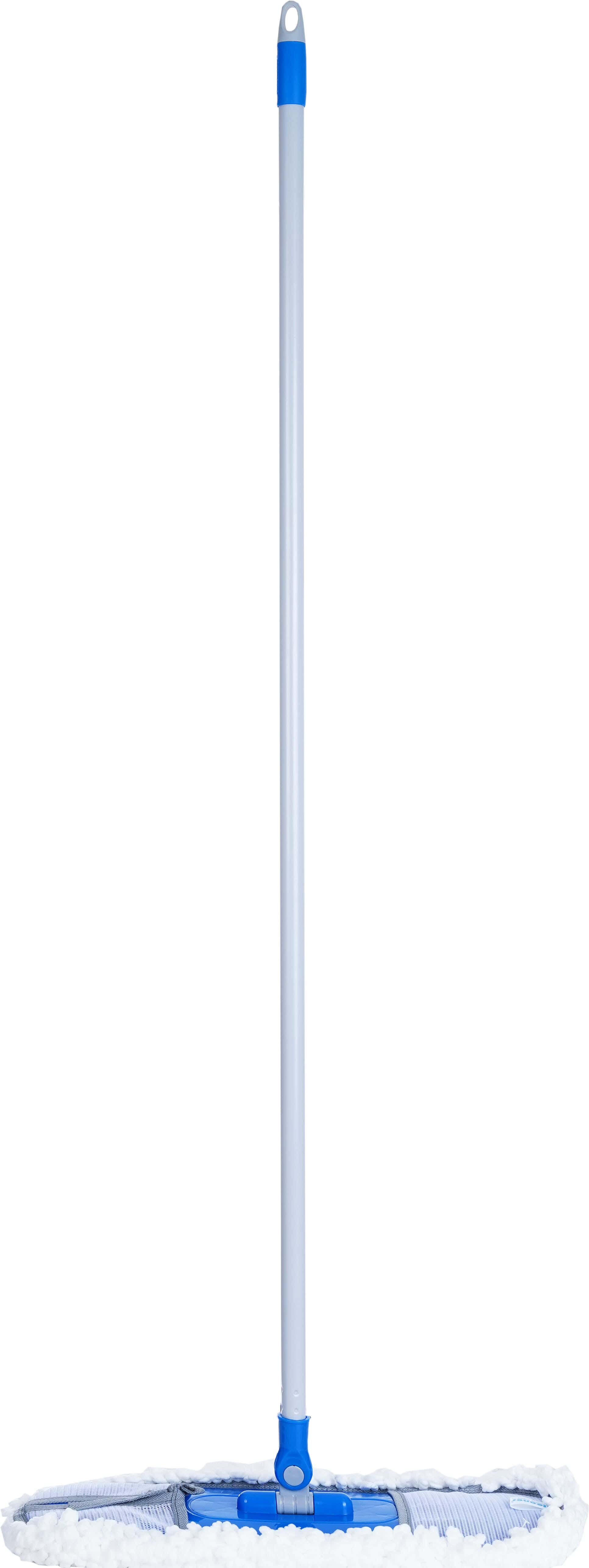 Kleaner Microfiber Floor Wiper, Metal Handle, 130×47 cm - Blue White