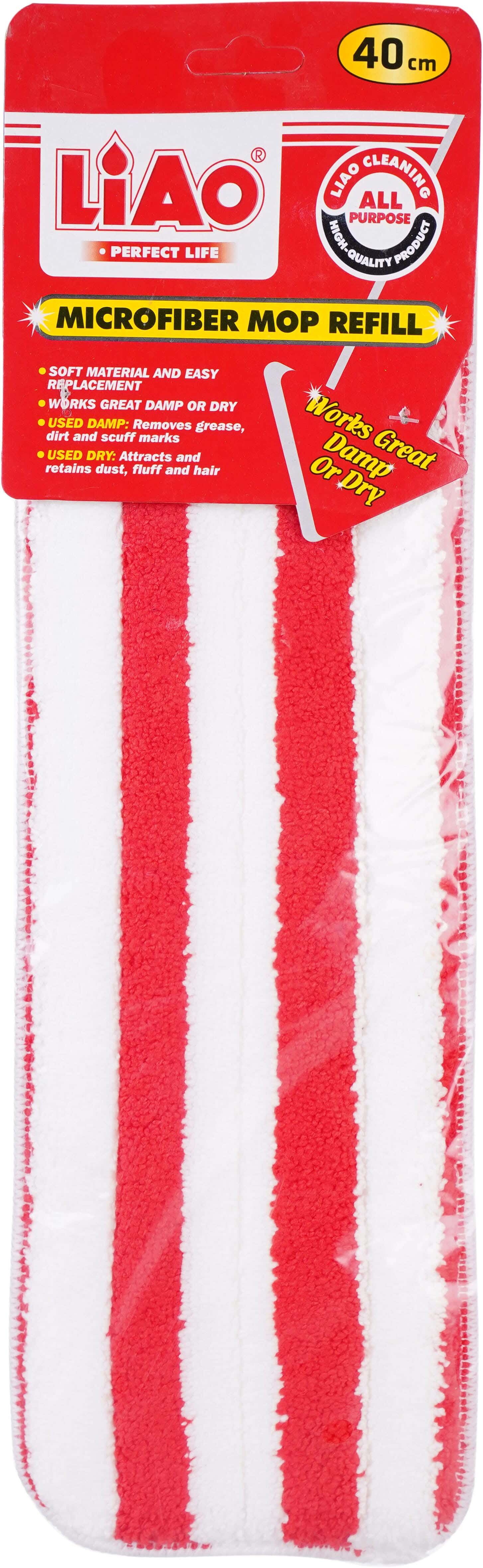Liao Microfiber Parquet Wiper Replacement, 37 cm - White Red