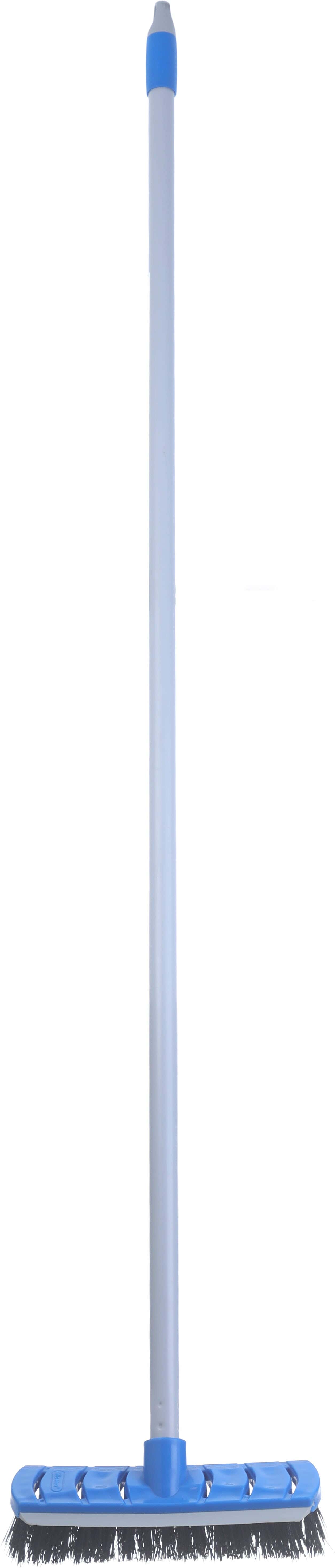 Kleaner Plastic Floor Cleaning Brush, Metal Handle, 22×120 cm - Blue Grey