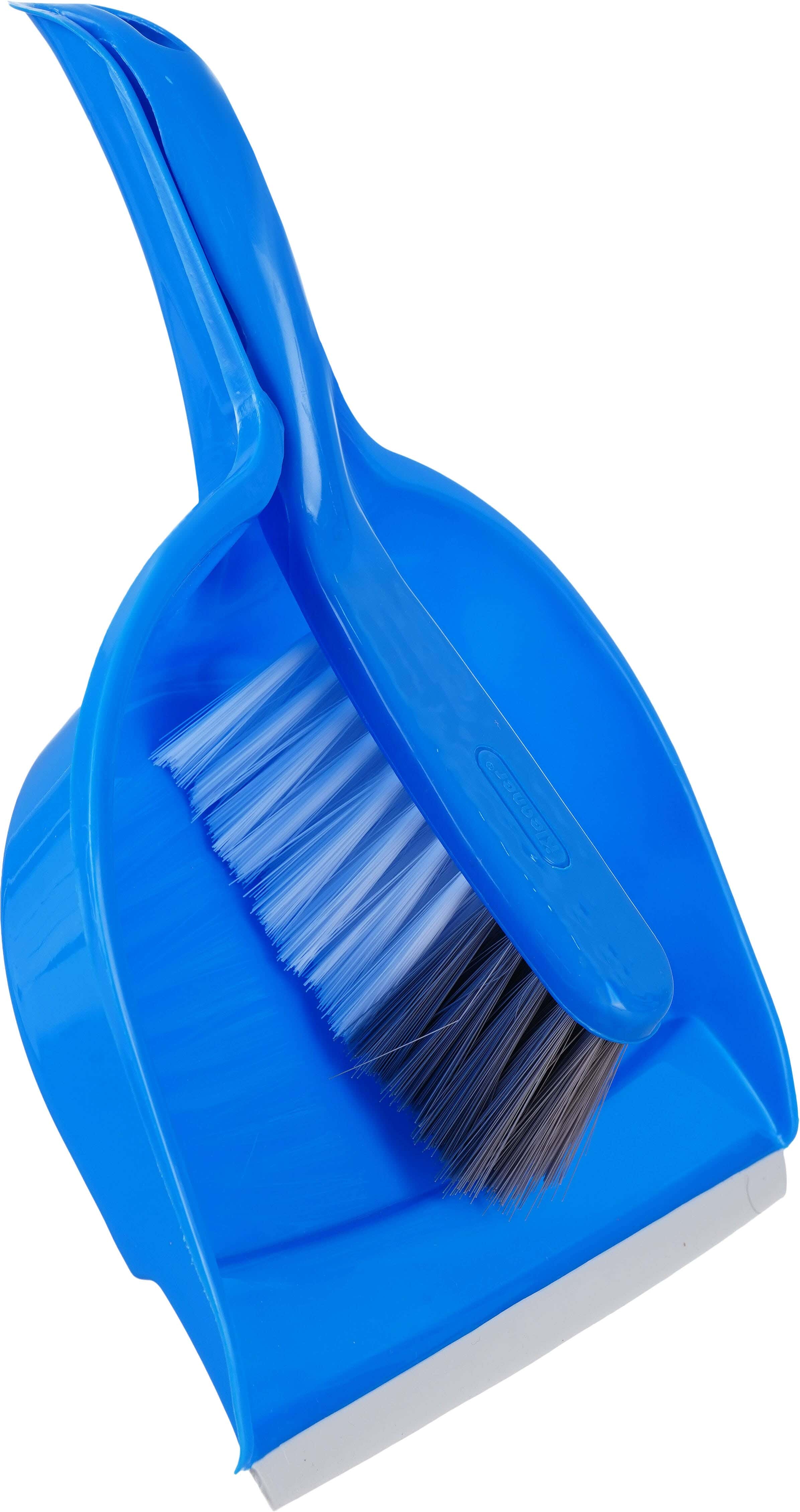 Kleaner Plastic Brush with Scoop and Silicone Edge, 22 cm - Blue
