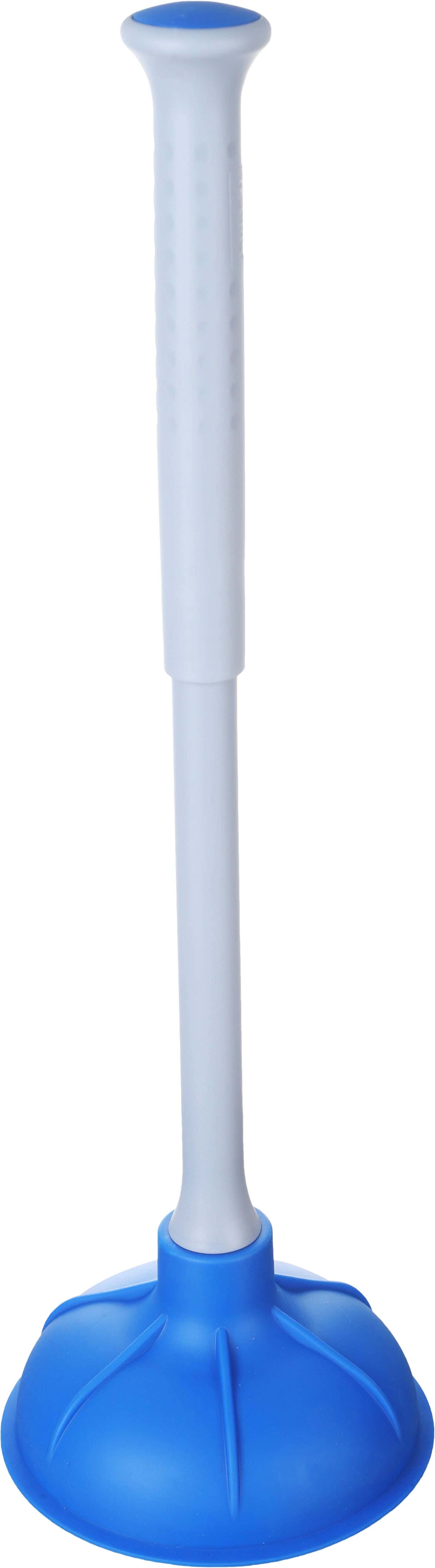Kleaner Rubber Plunger, with Plastic Handle, 15×49 cm - Blue Grey