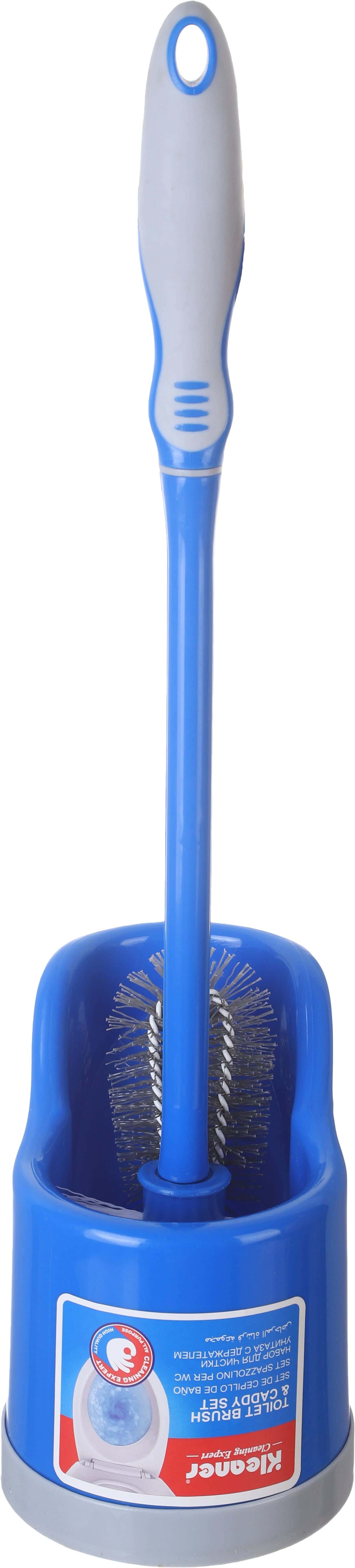 Kleaner Plastic Toilet Brush with Base, 44 cm - Blue