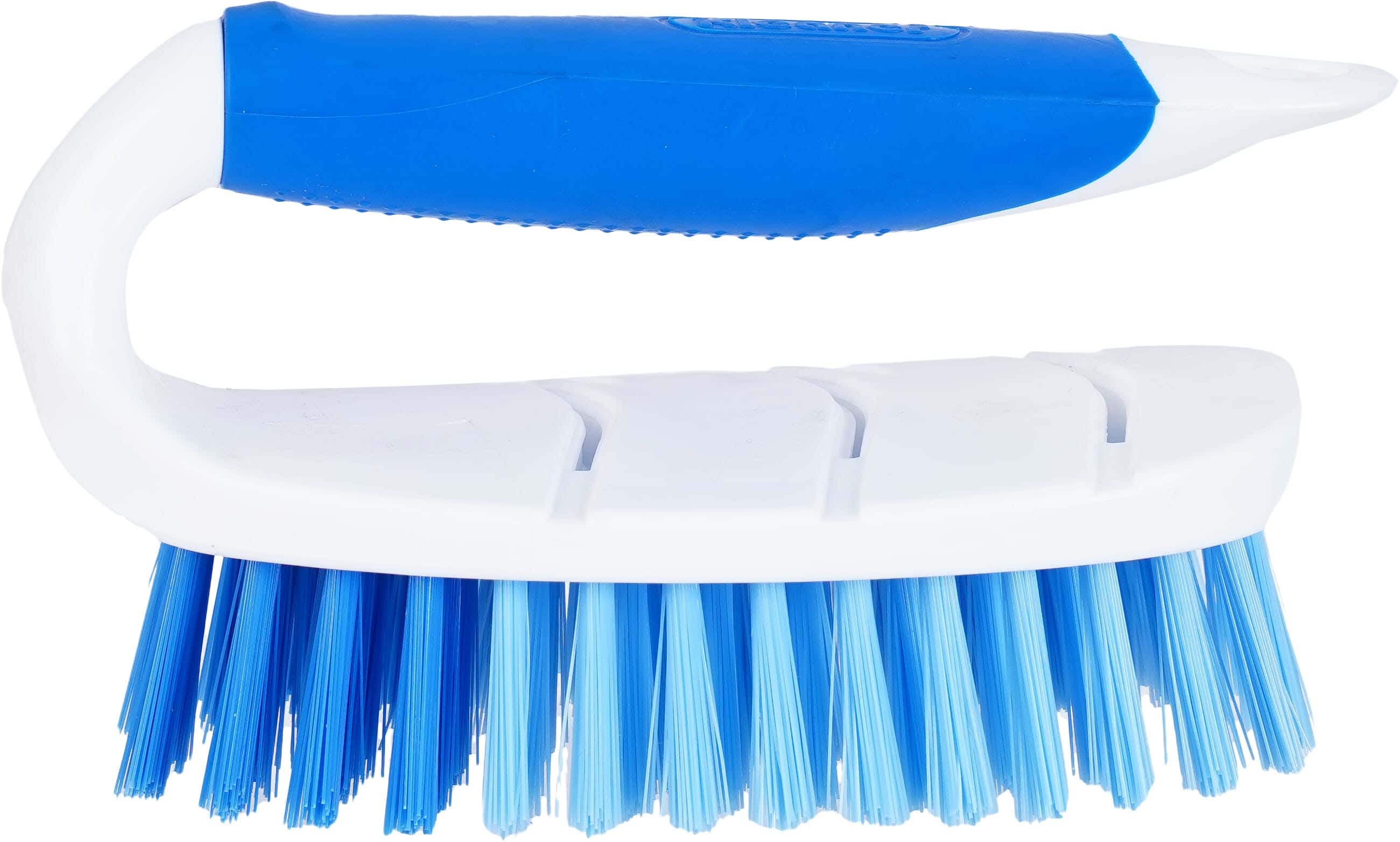 Kleaner Plastic Tile Cleaning Brush with Silicone Handle, 15.5x7.5x9 cm - Blue White