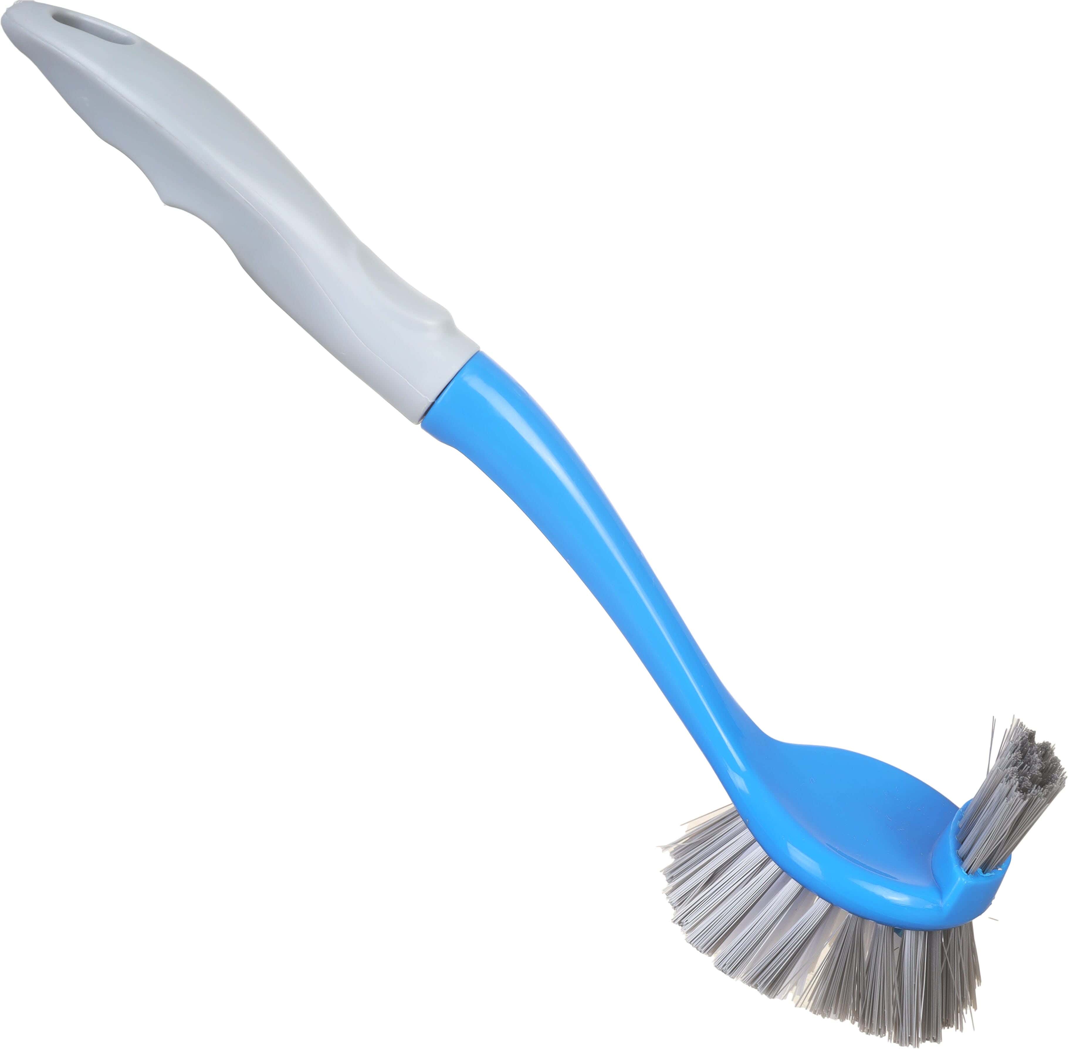 Kleaner Plastic Dish Cleaning Brush, 2 Sides, 27 cm - Blue Grey
