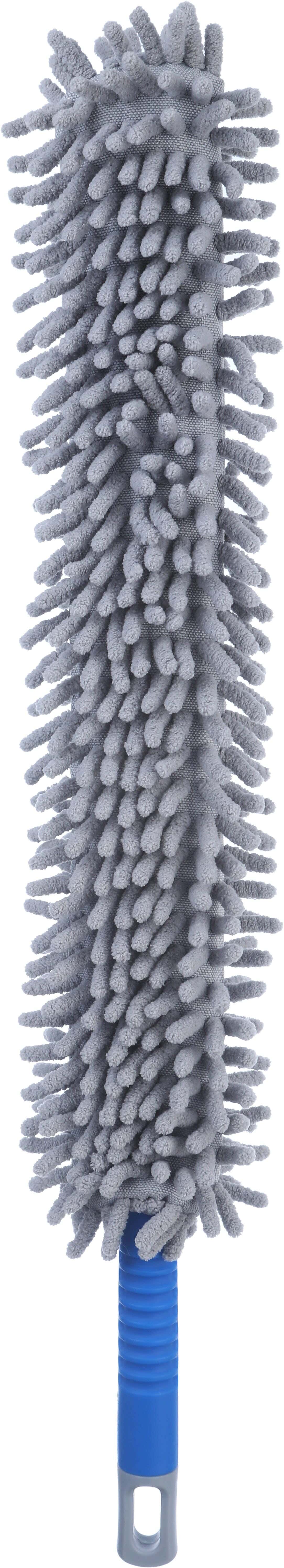 Kleaner Microfiber Cleaning Brush, Plastic Handle, 56 cm - Blue Grey