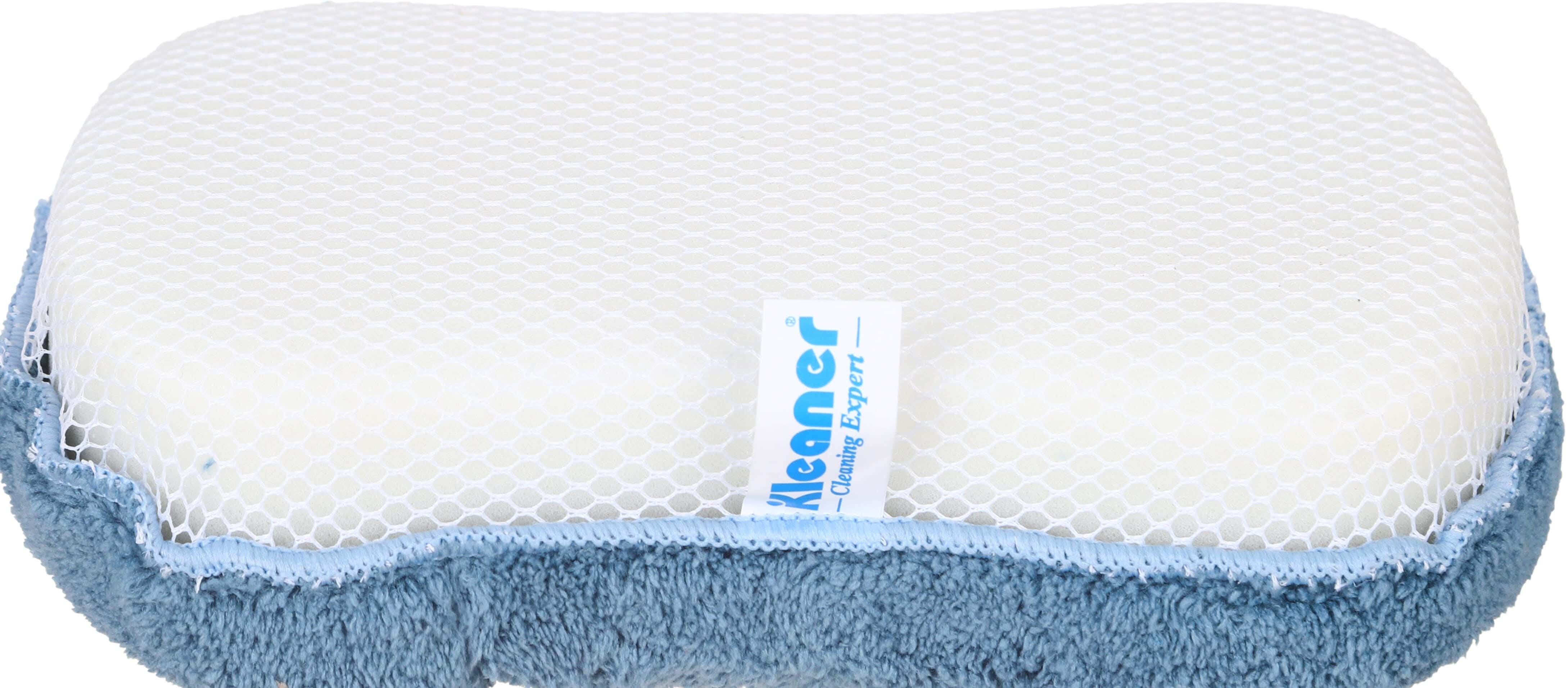 Kleaner Microfiber Cleaning Sponge, 23×12×5 cm - White Light Blue