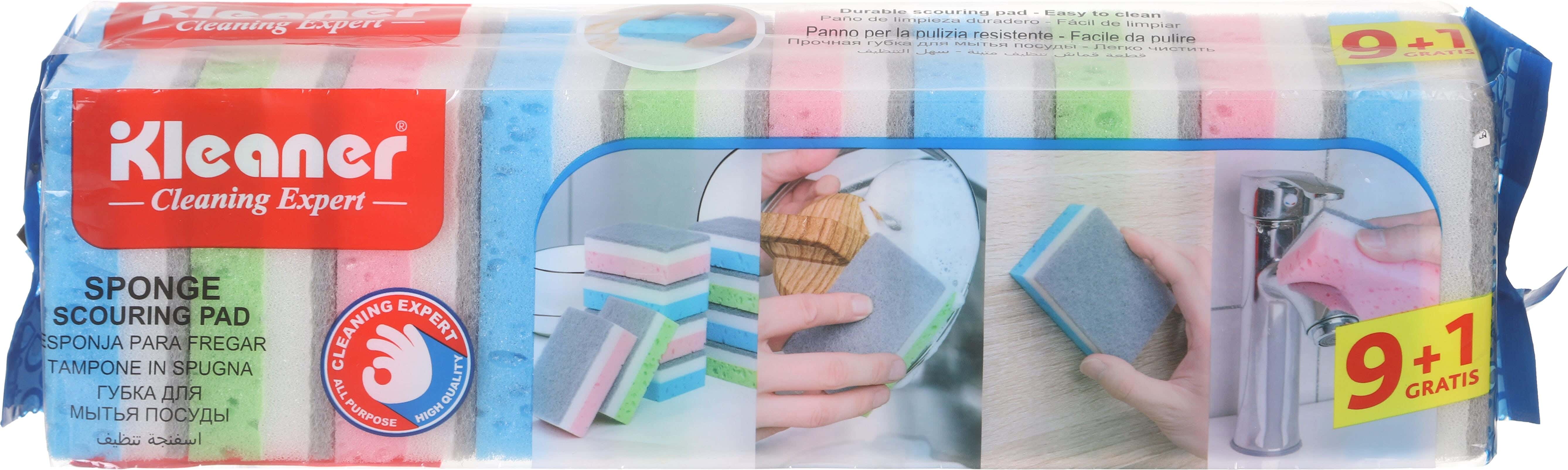 Kleaner Sponge Set, 10 Pieces, 3×6×9 cm - Multicolor