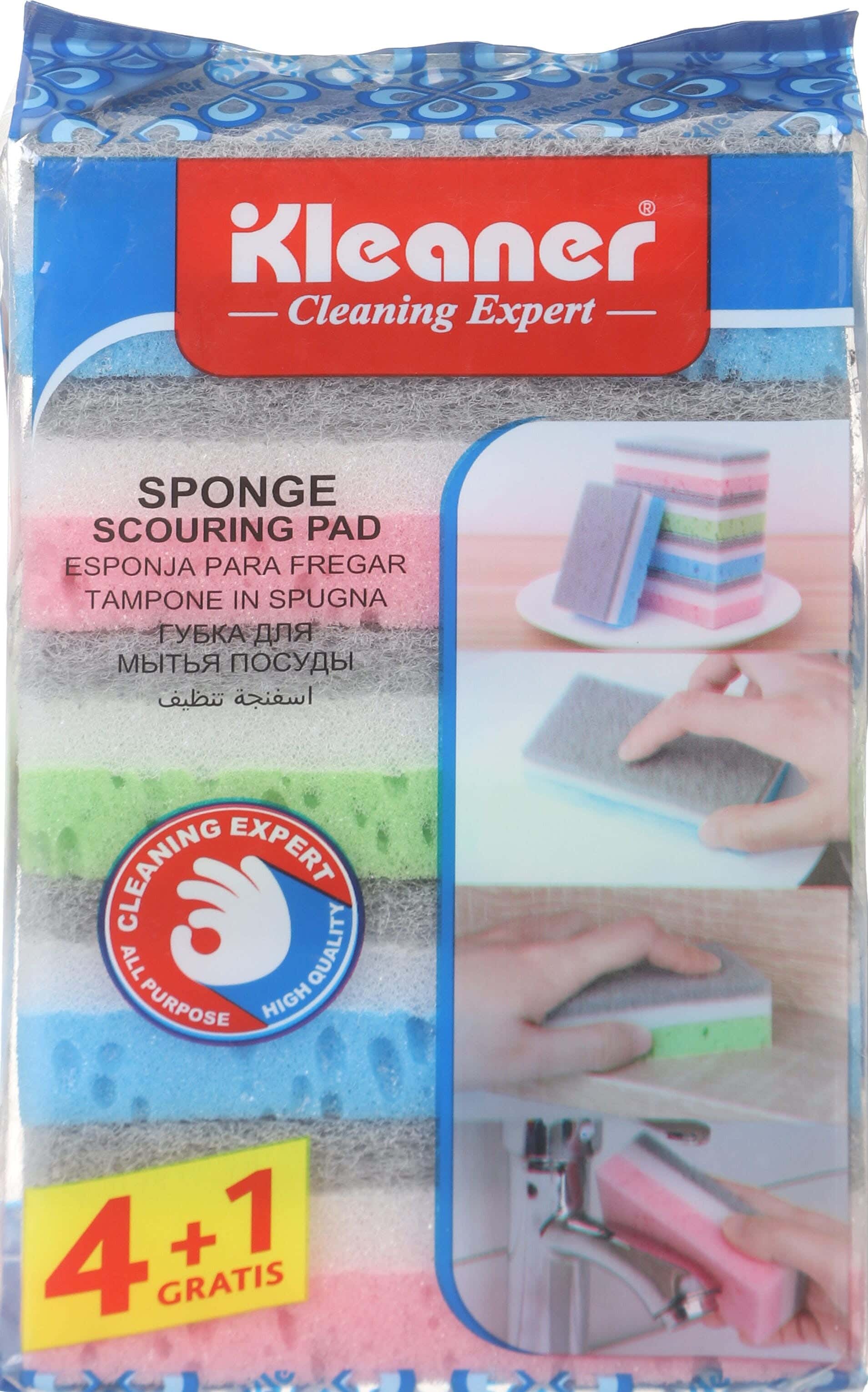 Kleaner Sponge Set, 5 Pieces, 3×5.3×9.5 cm - Multicolor