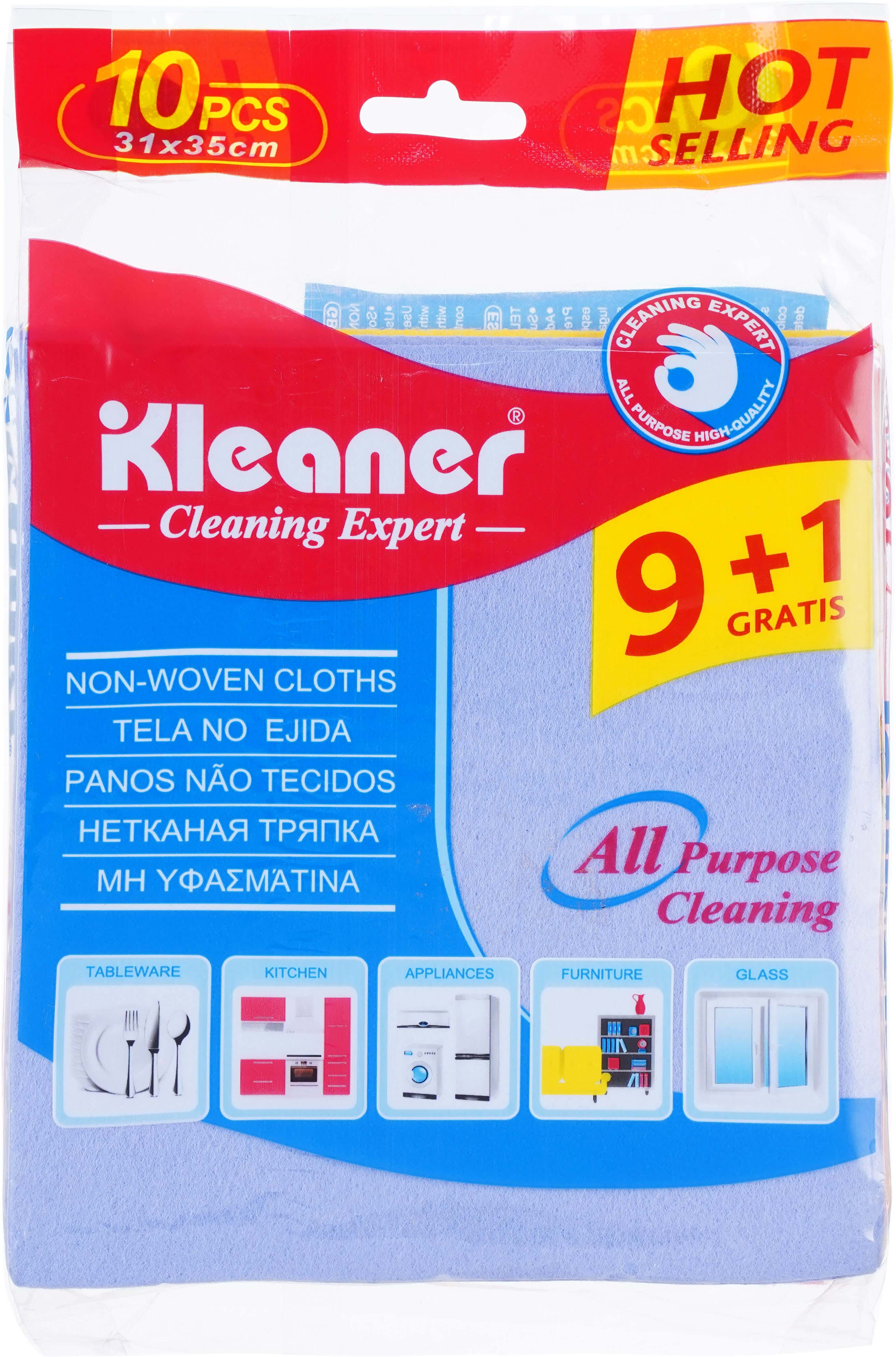 Kleaner Microfiber Towel Set, 10 Pieces, 35×31 cm - Multicolor