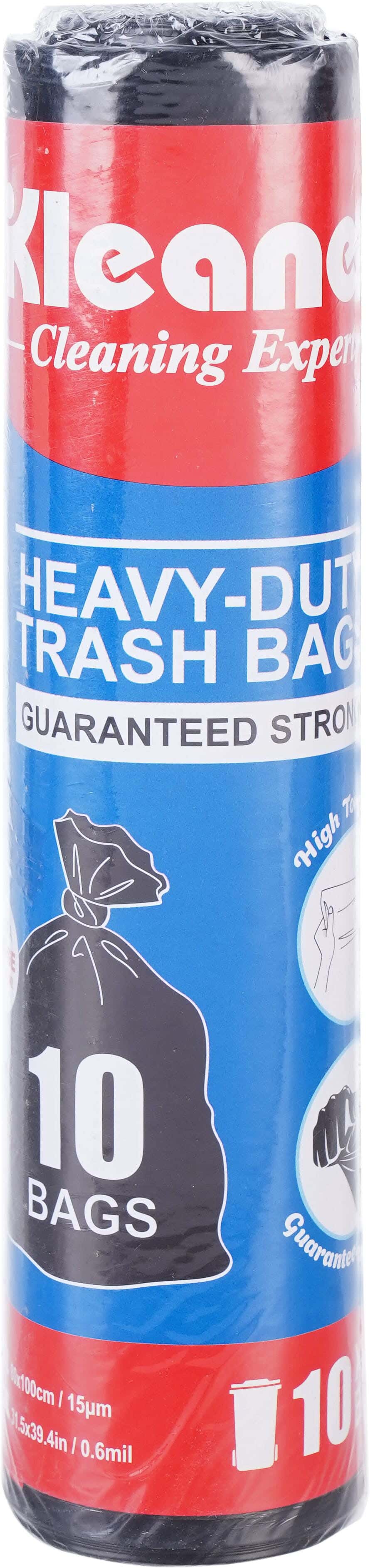 Kleaner Plastic Trash Bags, 10 Pieces, 100×80 cm - Black
