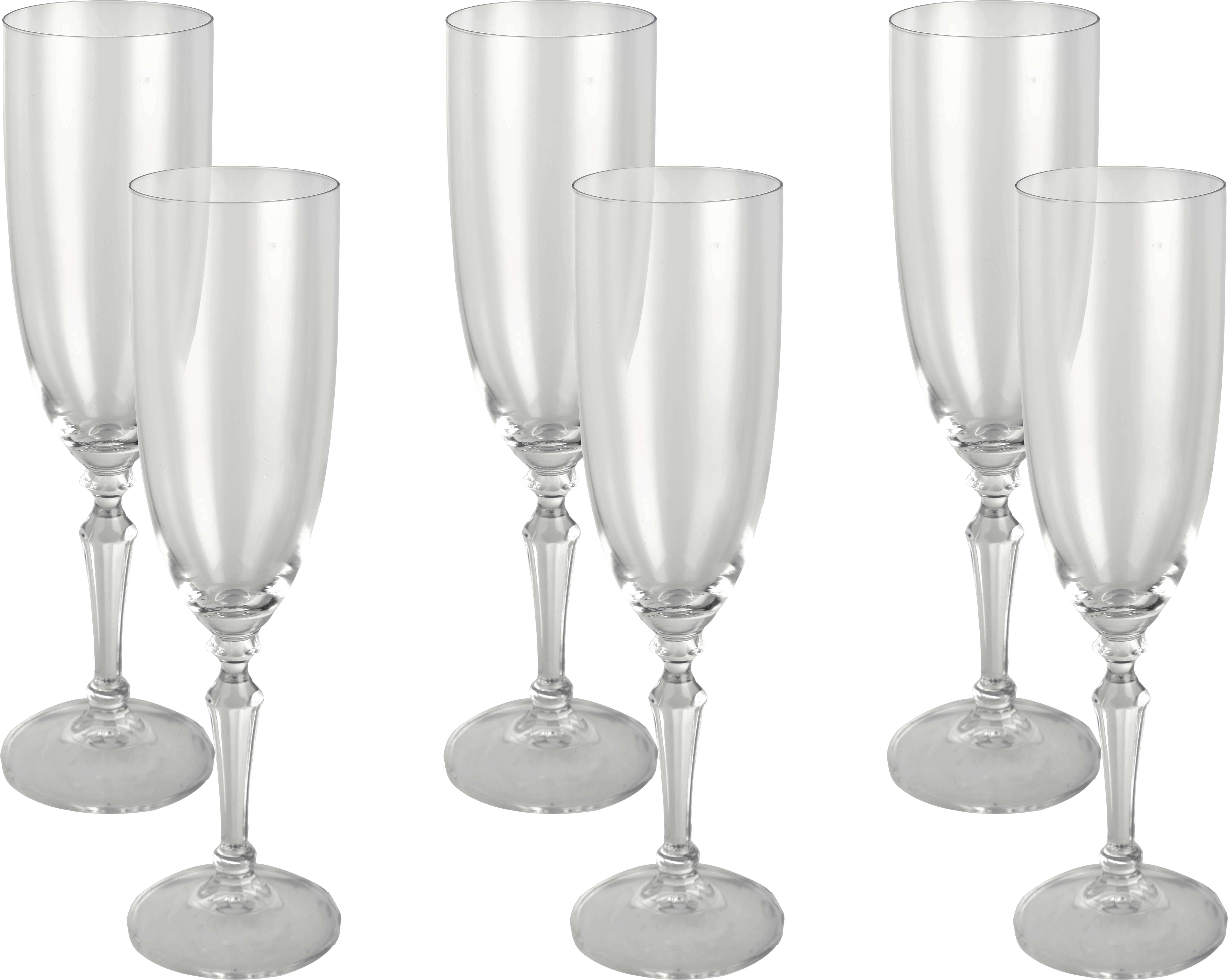 Bohemia Crystal Glass Set, 6 Pieces, 190 ml - Clear
