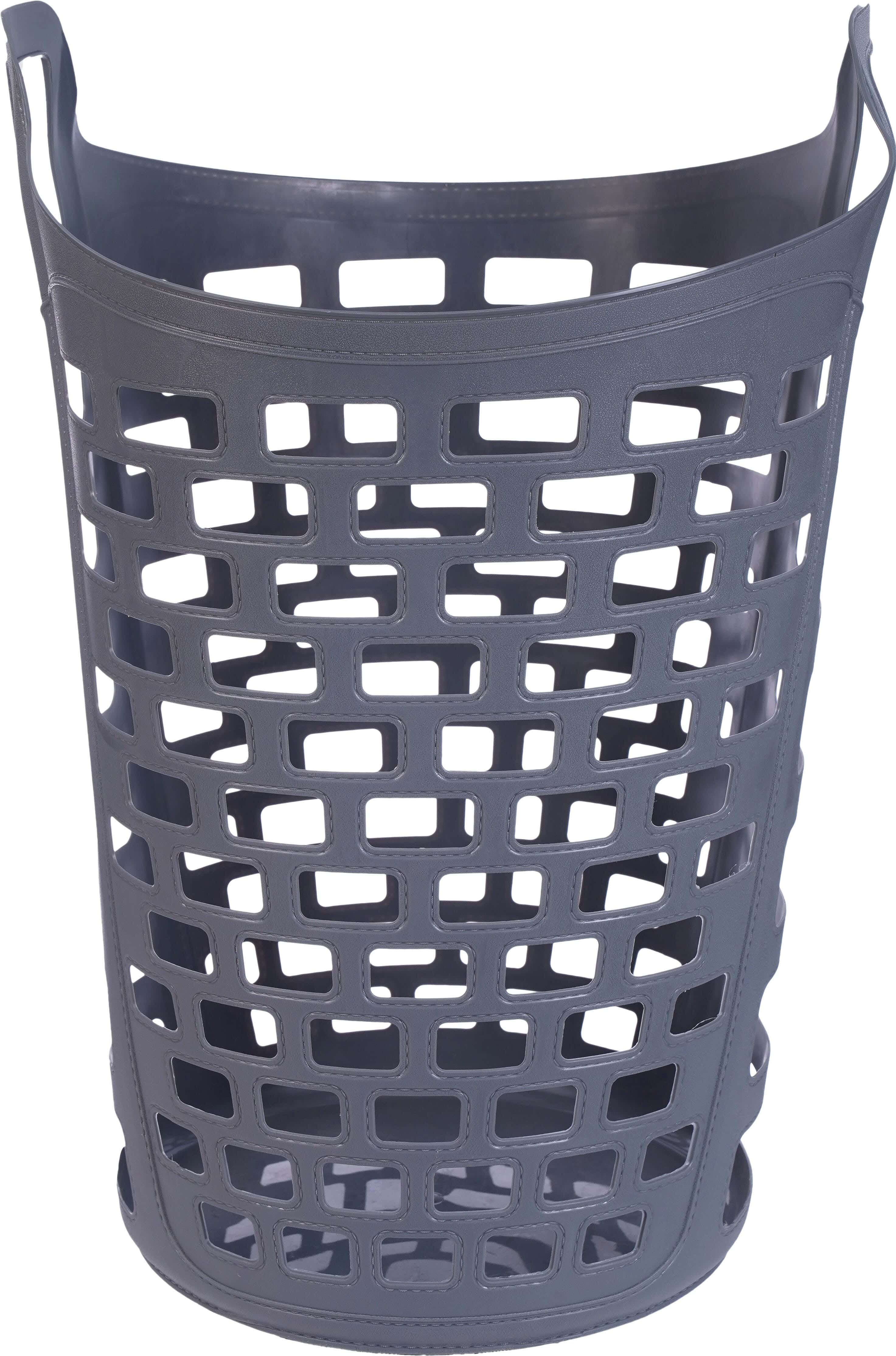 Plastic Foldable Laundry Basket, 64×45 cm - Grey