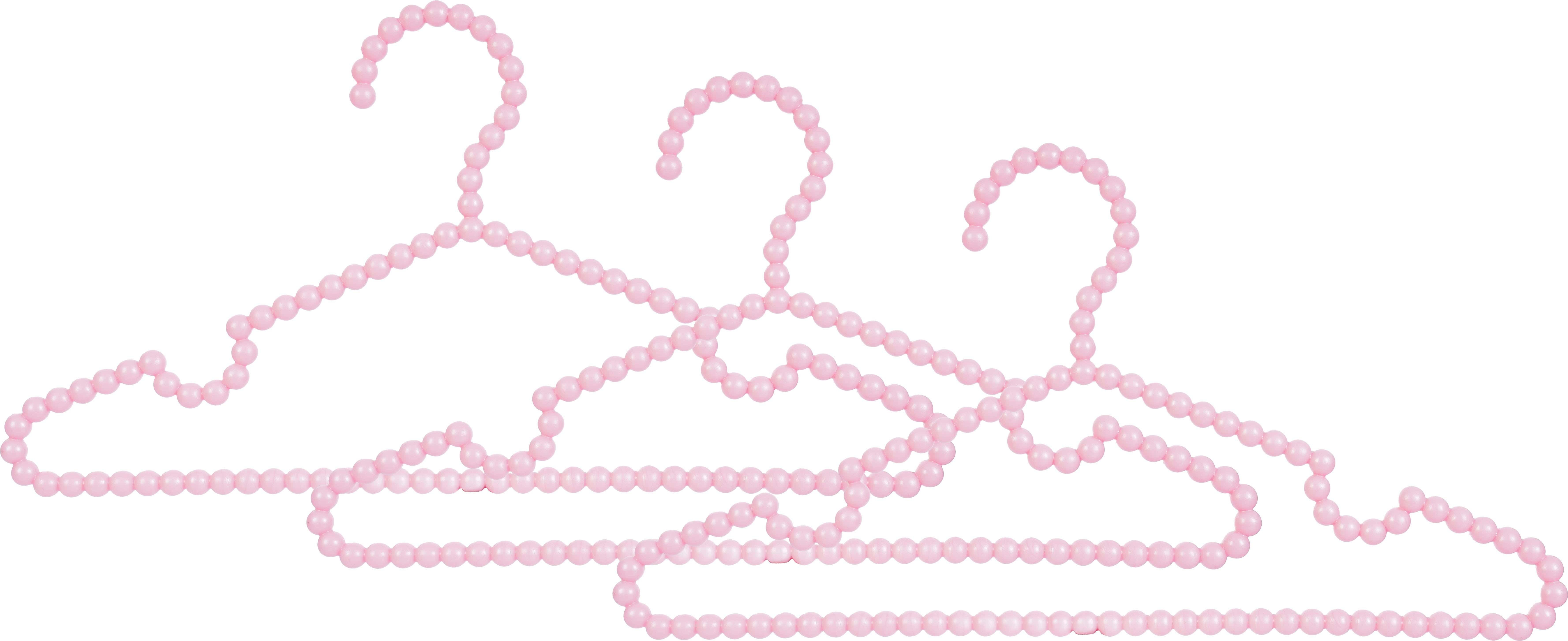 Plastic Clothes Hanger Set, 3 Pieces, 40 cm - Pink