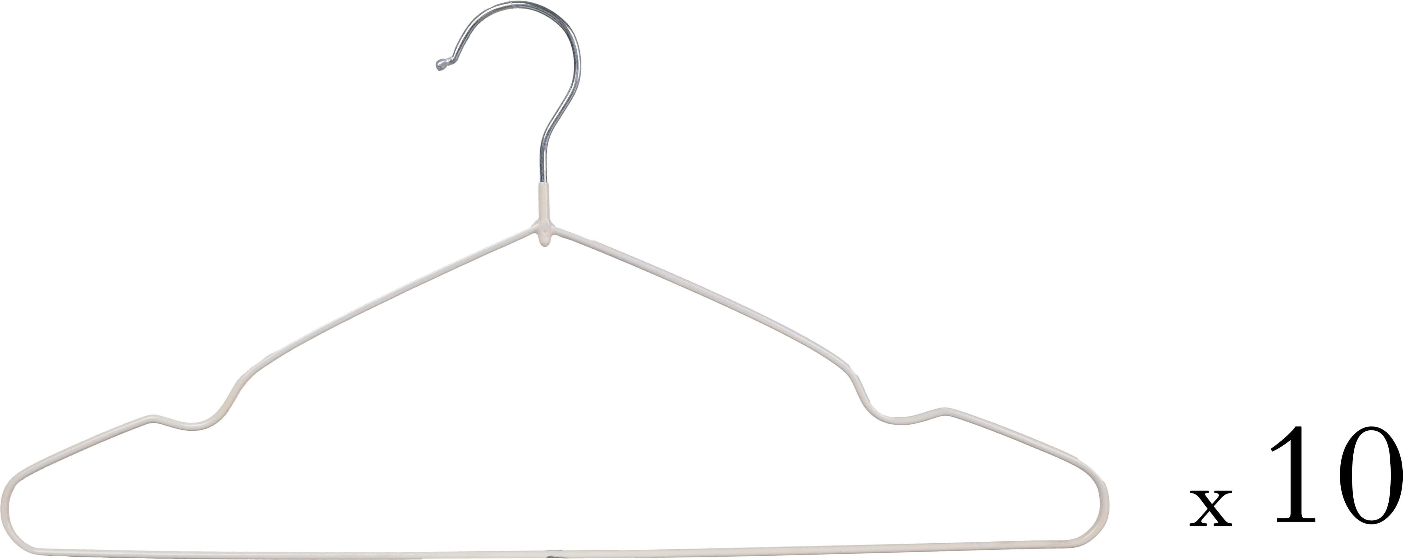 Stainless Steel Clothes Hangers Leather Coate, 10 Pieces, 40 cm, 265 grm - Beige