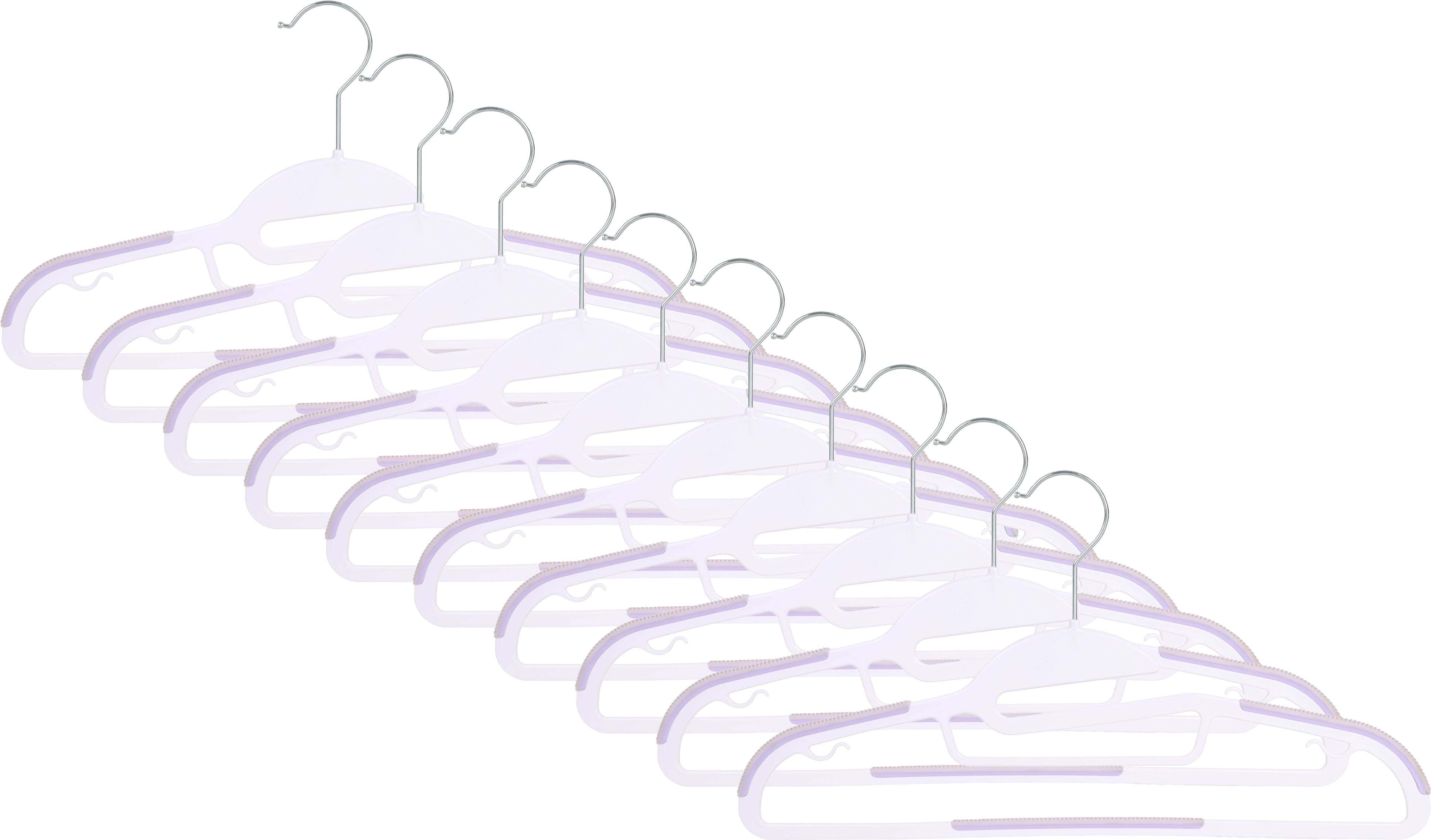 Plastic Hanger Set With Metal Handle, 10 Pieces, 40 Cm - Mauve
