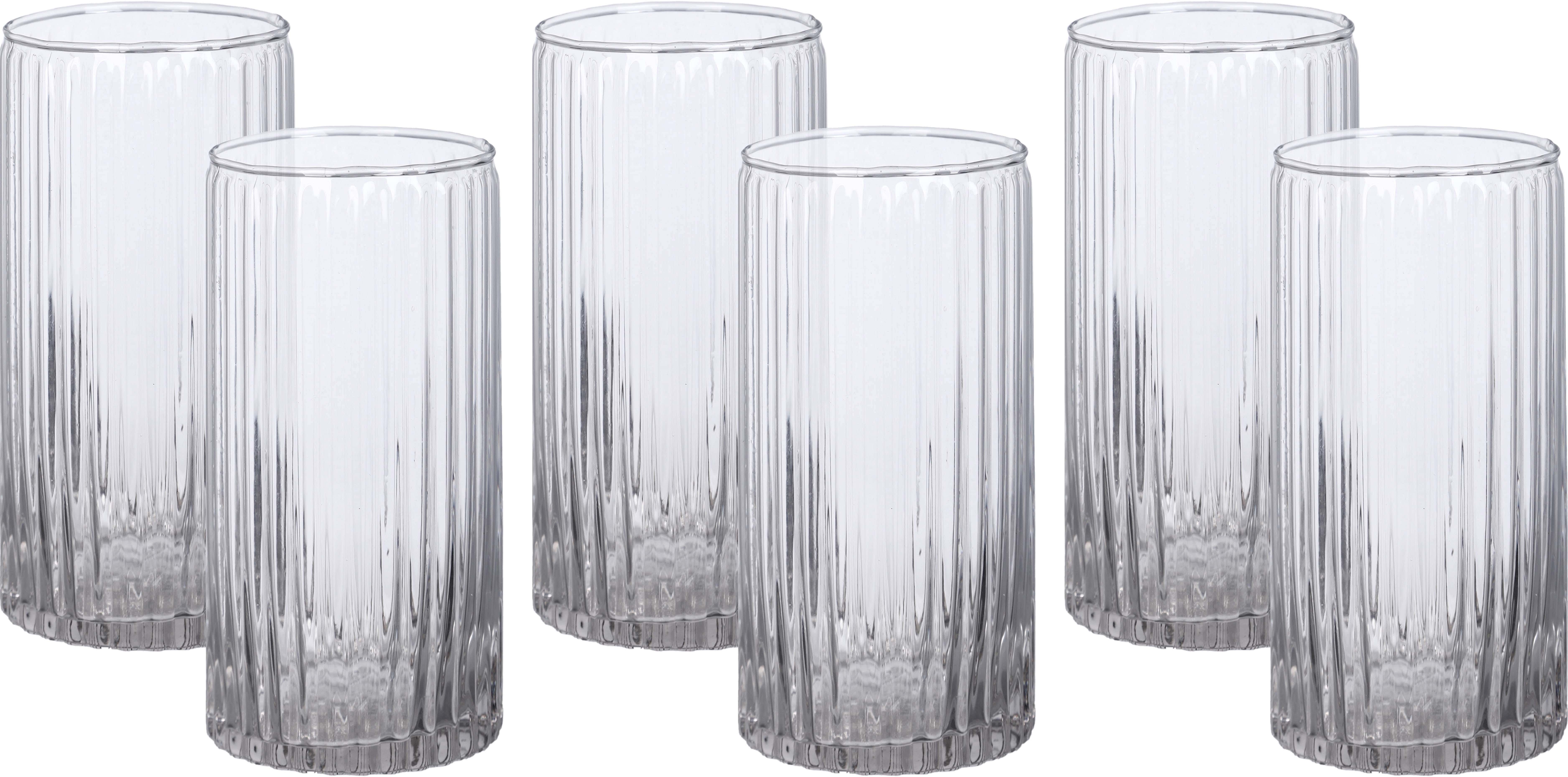 Towana Glass Cup Set, 6 Pieces, 280 ml - Clear