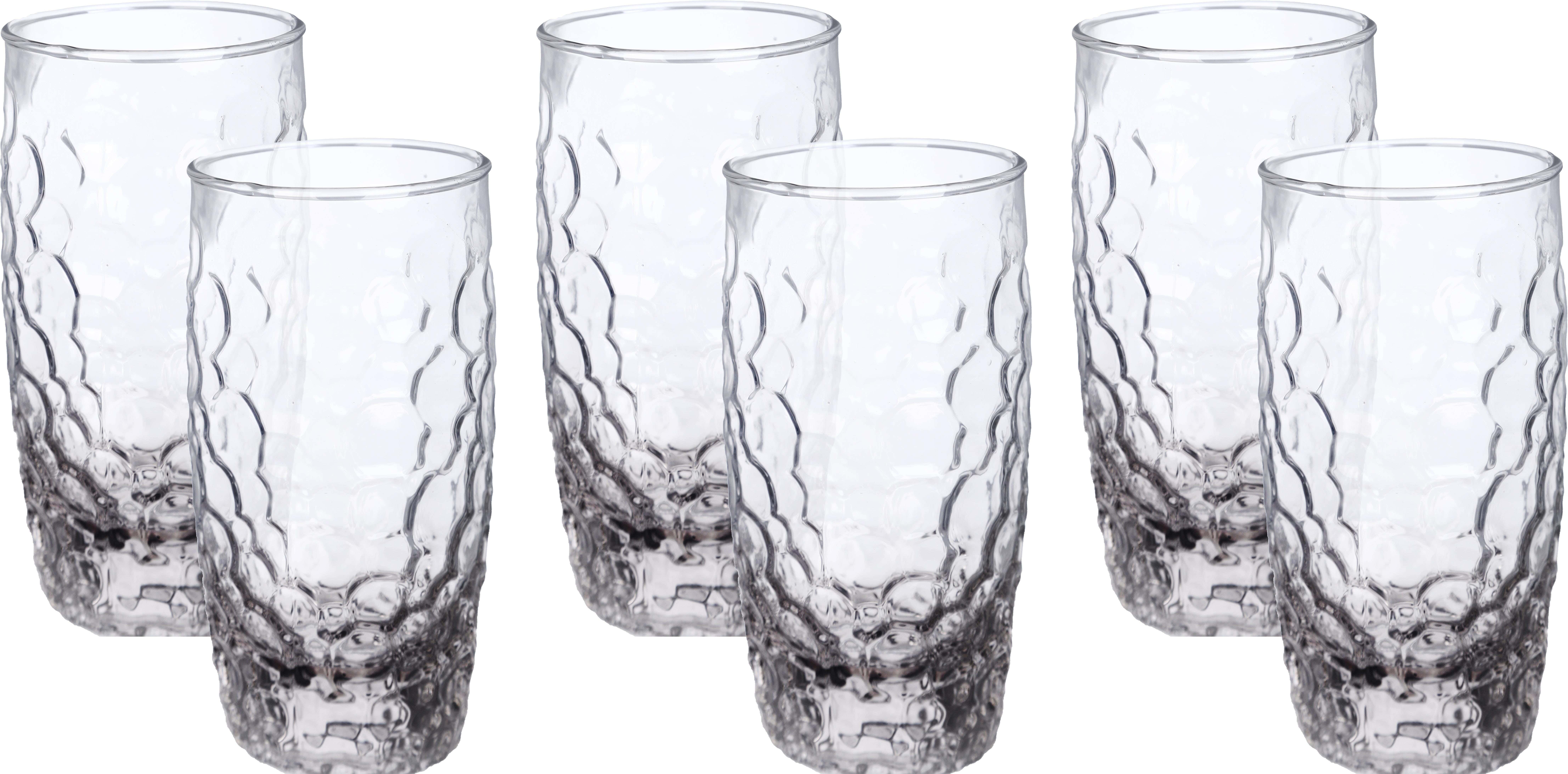 Eyma Glass Cup Set, 6 Pieces, 280 ml - Clear
