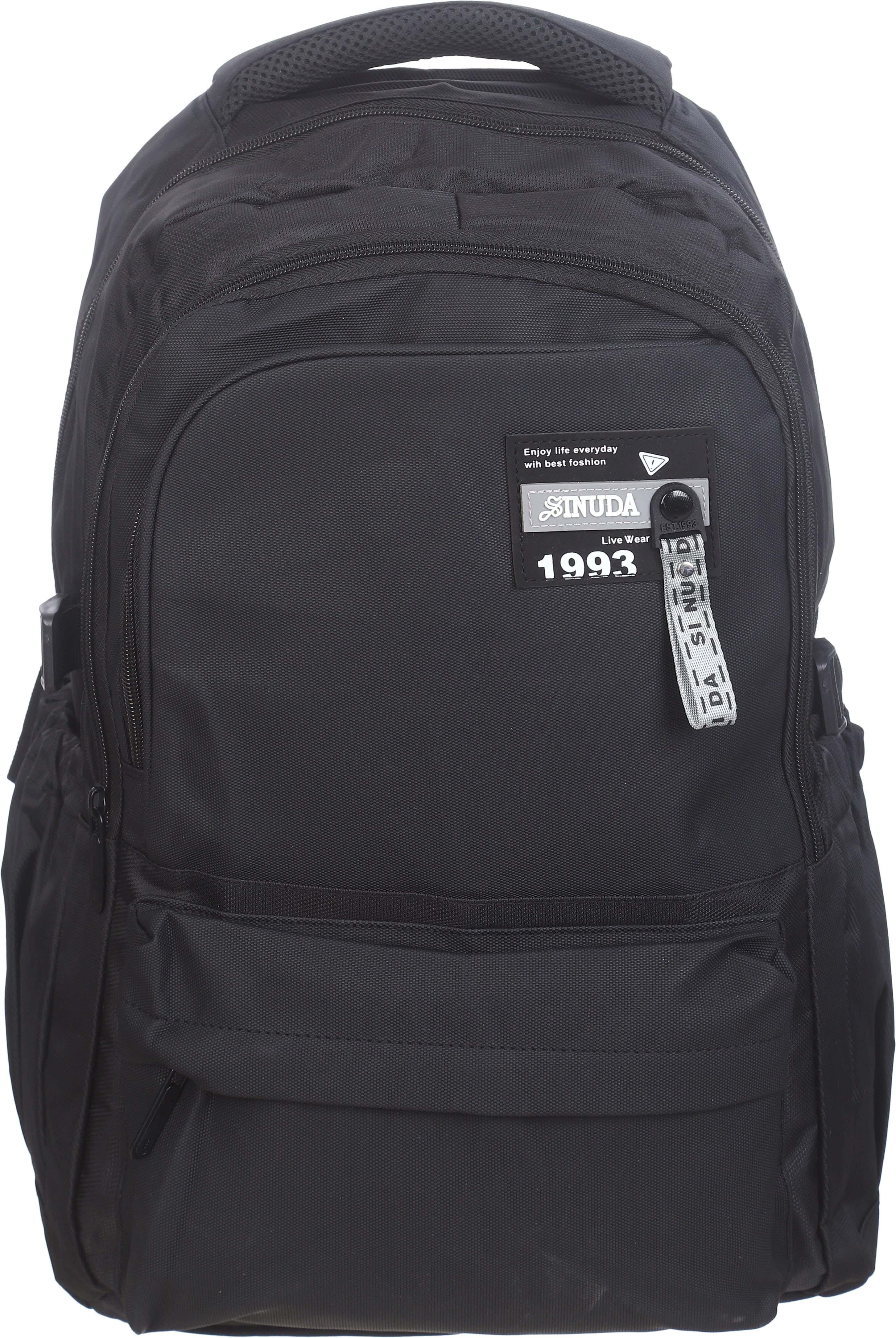 Waterproof Laptop Bag For Men, 18 Inch, 4 Zippers - Black