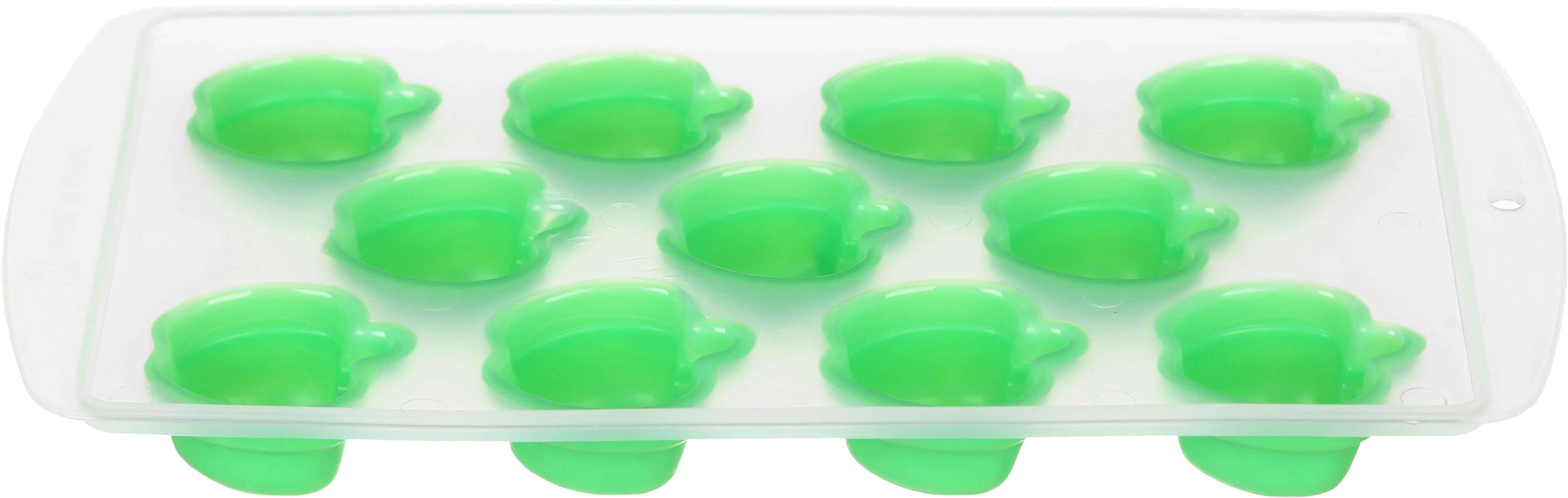 Group Tiger Plastic×Silicone Ice Mold, 21.5×11×2.5 cm - Green