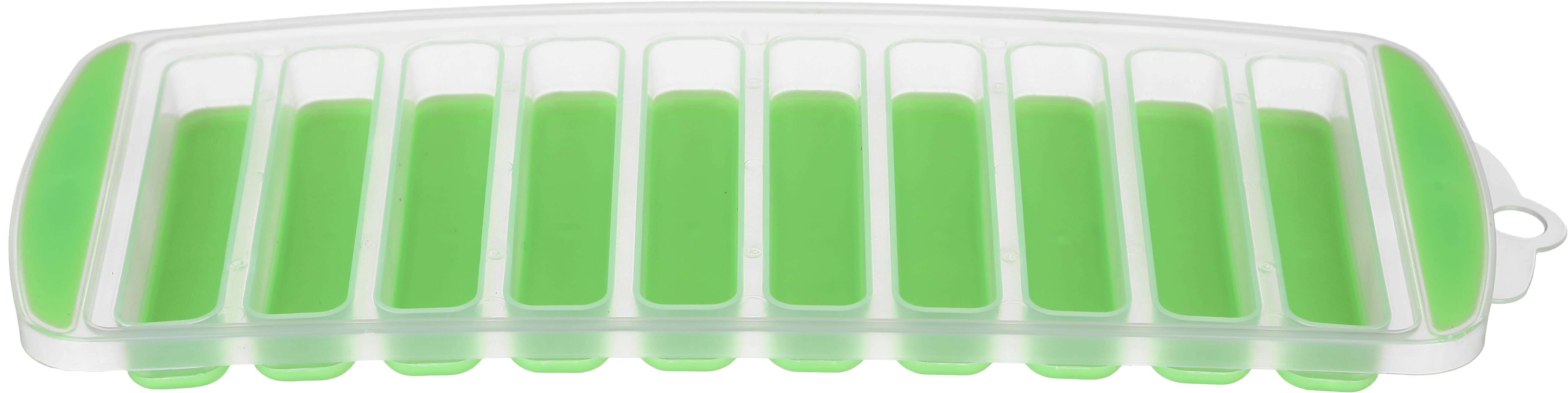 Group Tiger Plastic×Silicone Ice Mold, 27×11.5 cm - Green