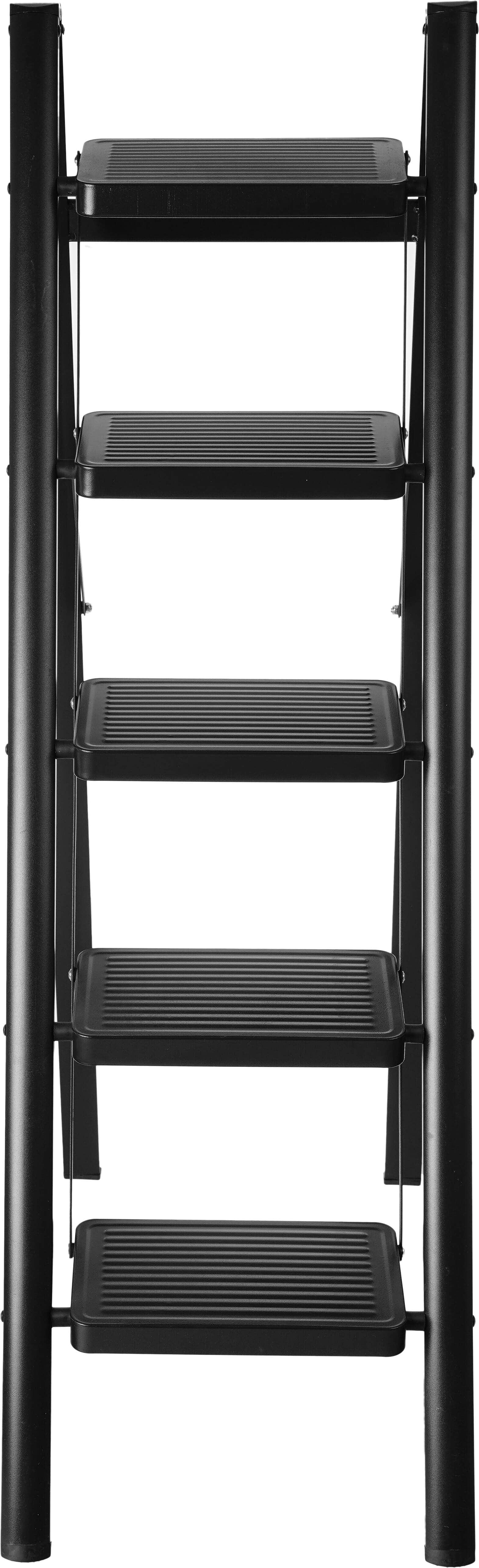 Metal Ladder, 5 Steps, 145×43 cm - Black