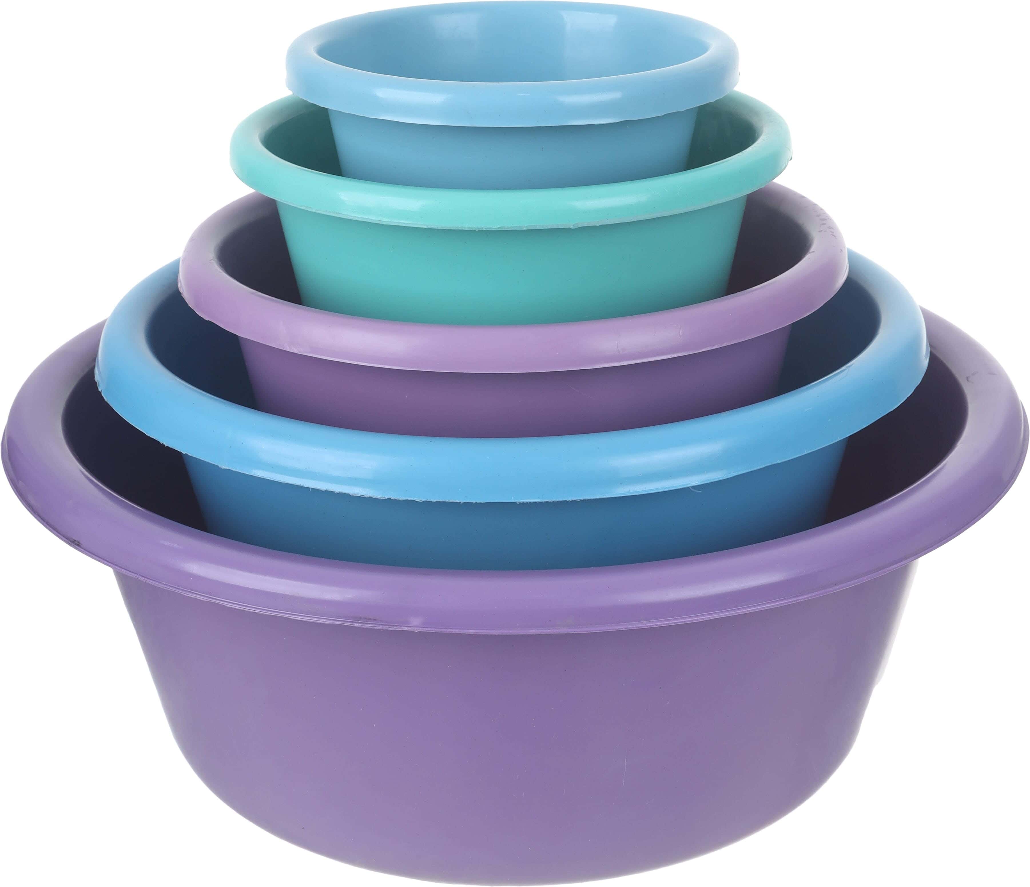 EL Hoda Plastic Washing Dish Set, 5 Pieces - Multicolor