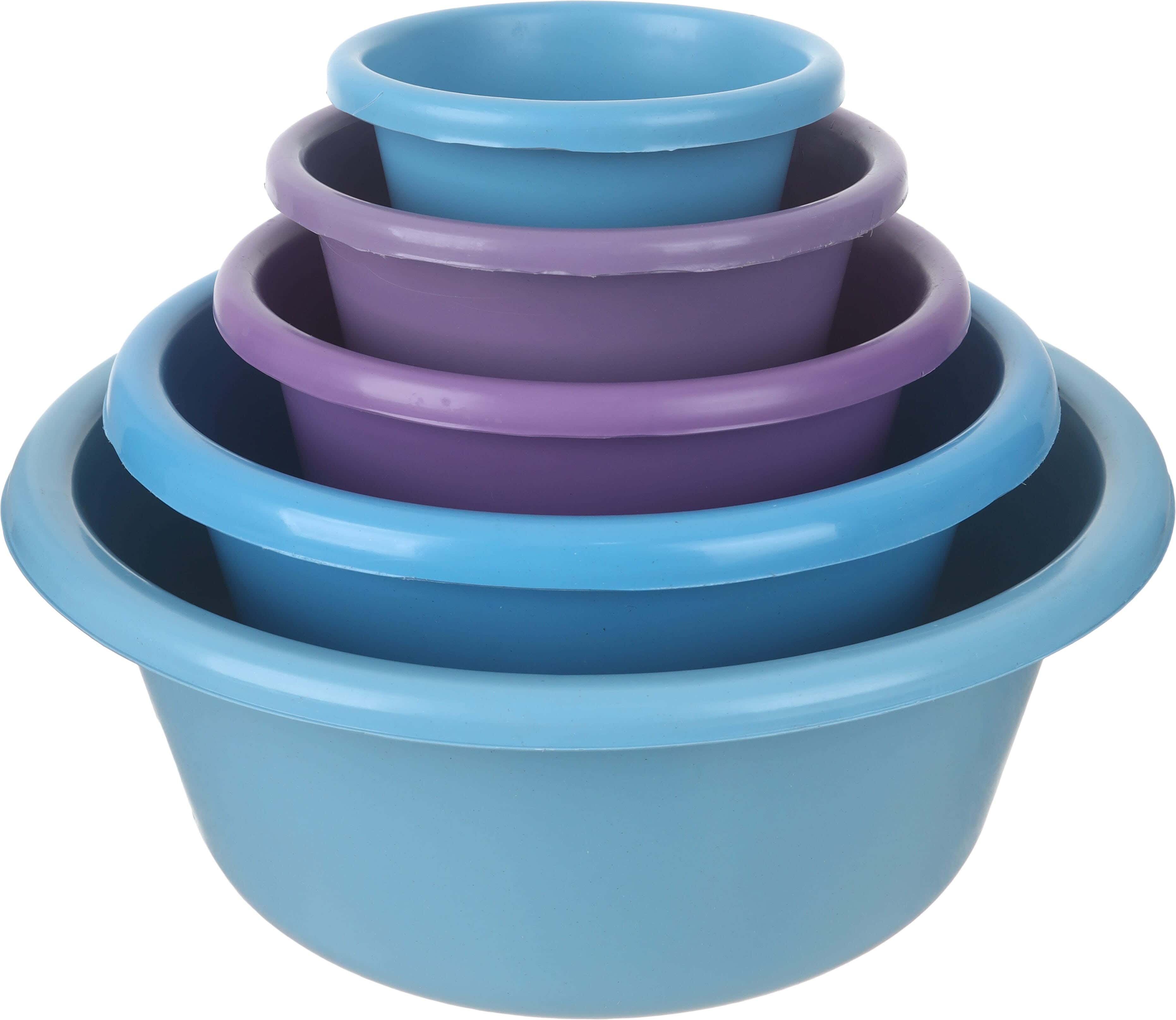 EL Hoda Plastic Washing Dish Set, 5 Pieces - Multicolor