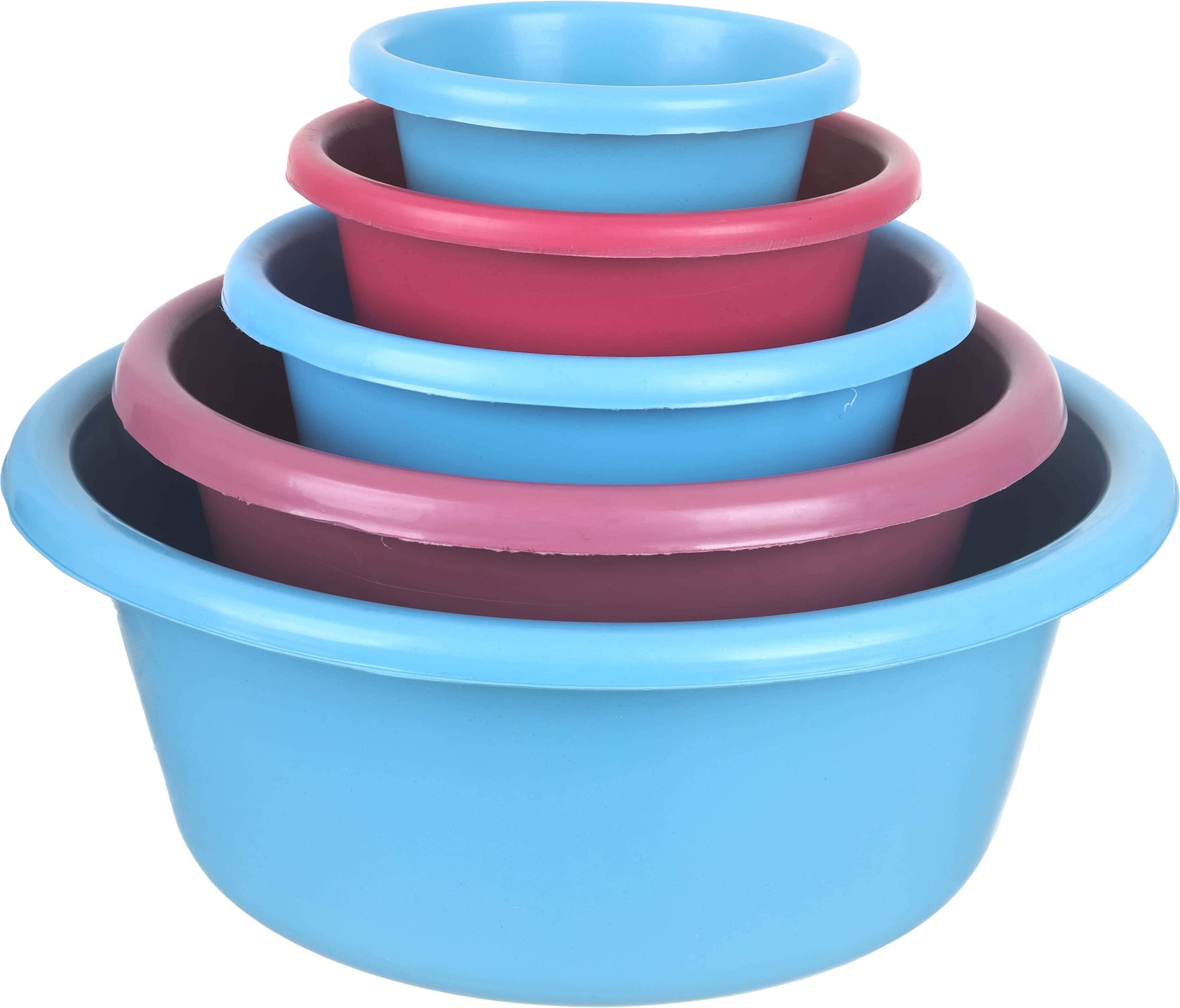 EL Hoda Plastic Washing Dish Set, 5 Pieces - Multicolor