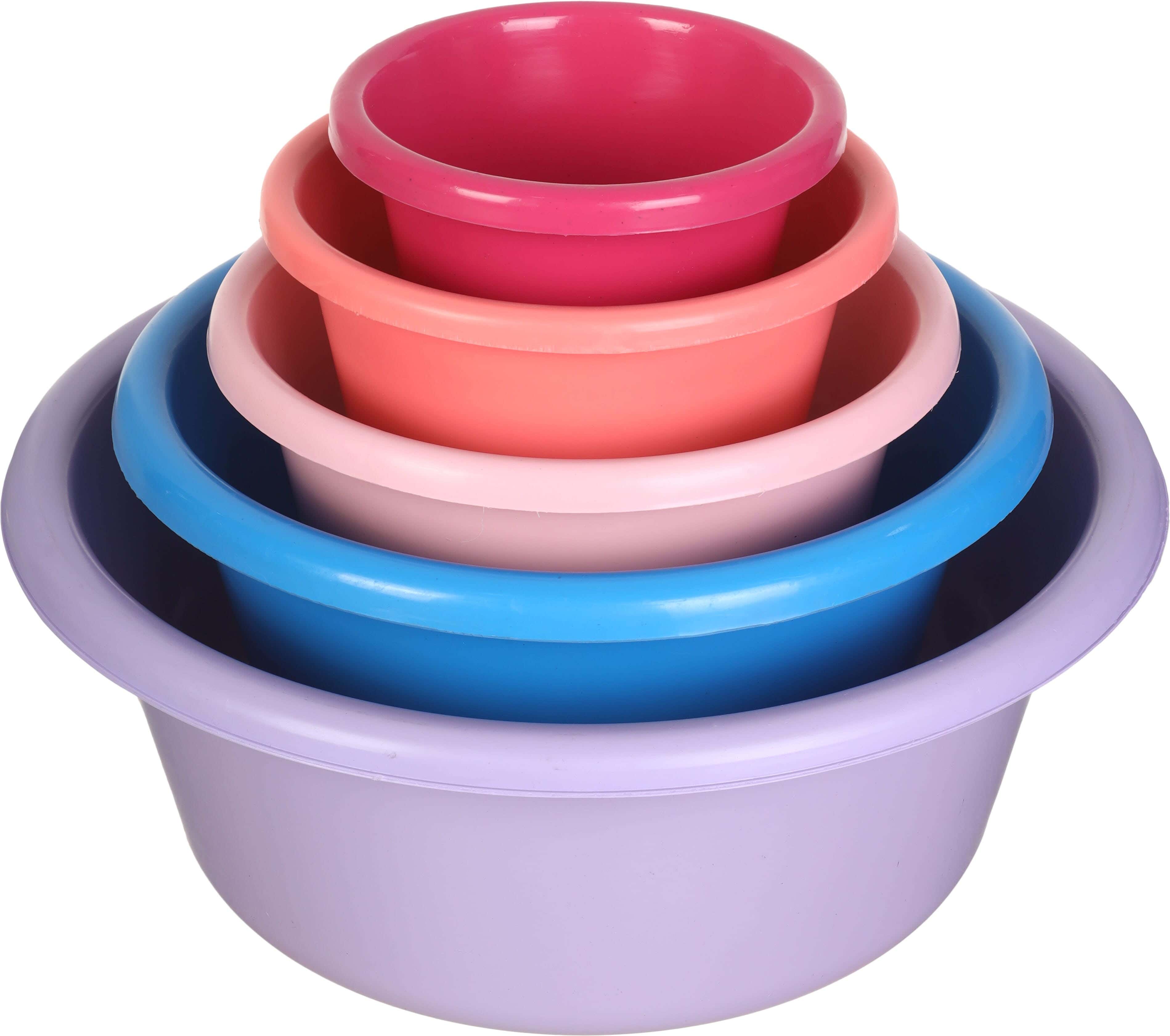 EL Hoda Plastic Washing Dish Set, 5 Pieces - Multicolor