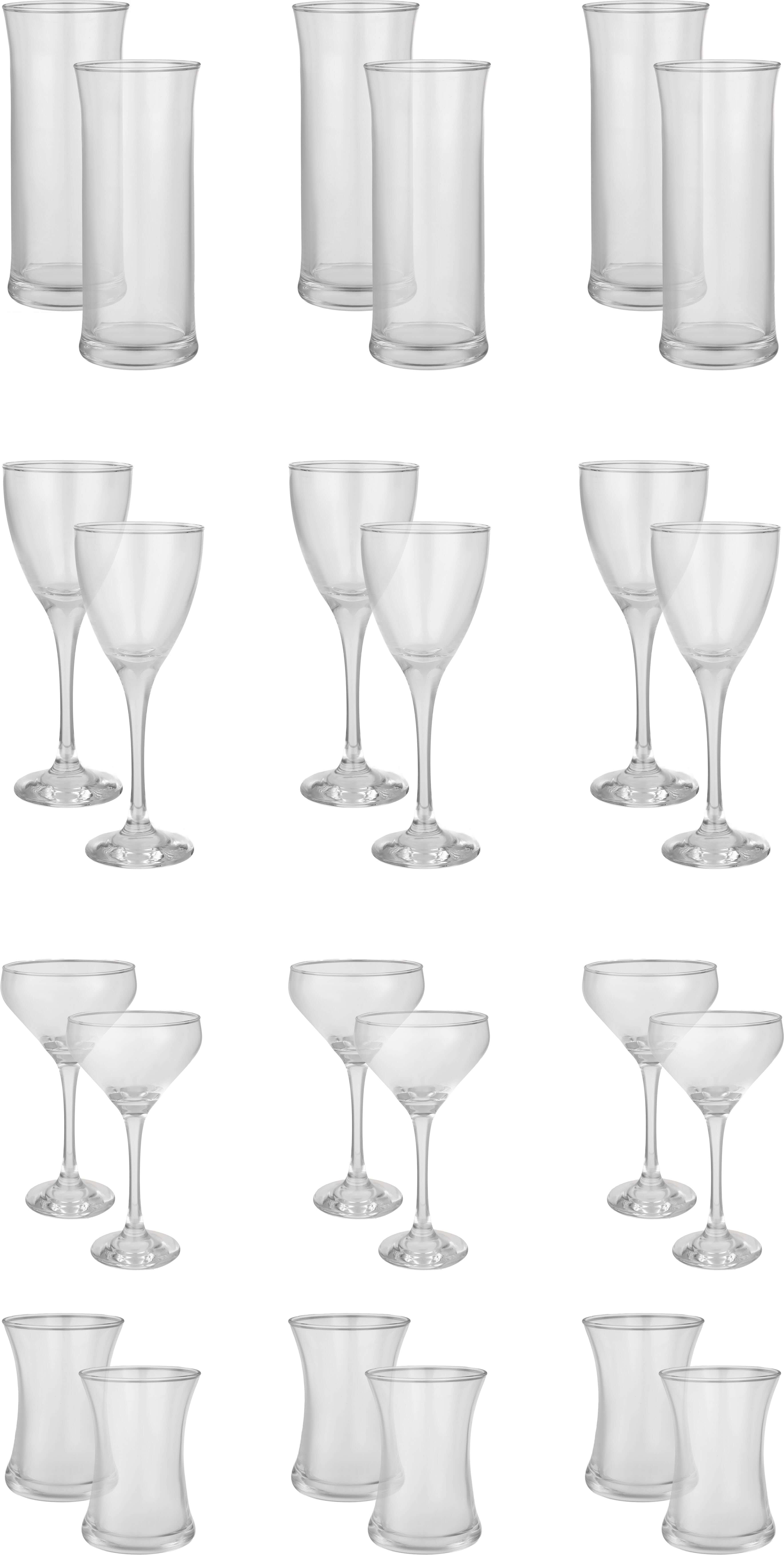 Pasabahce Glass Set, 24 Pieces - Clear