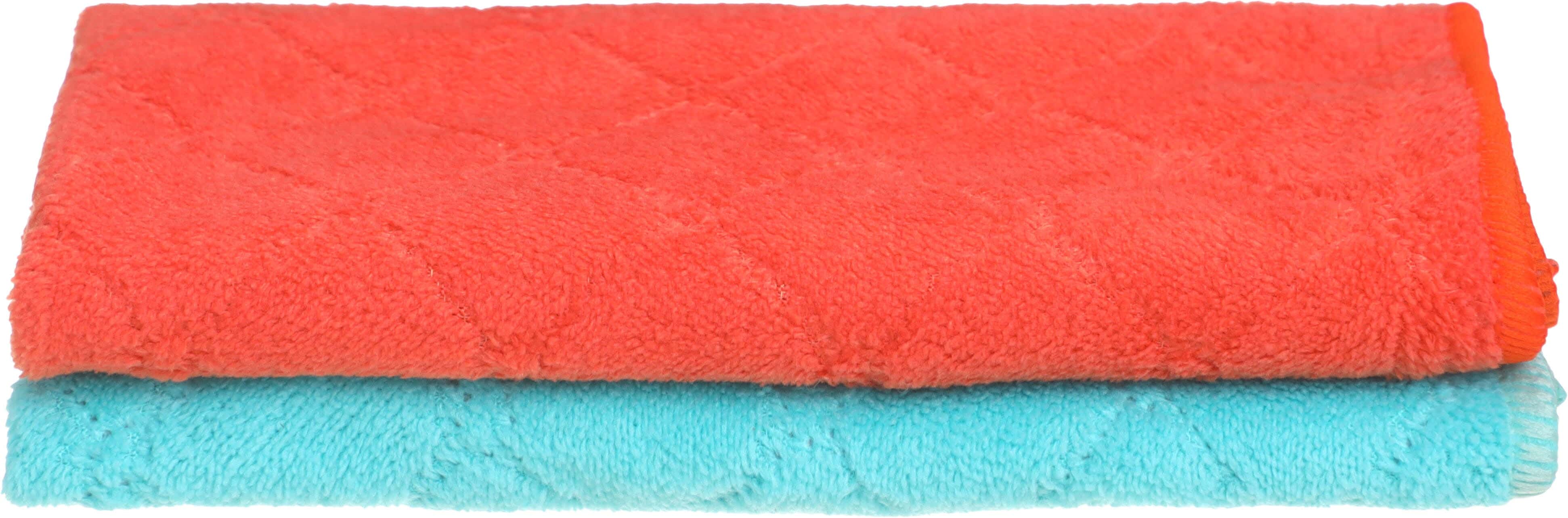 Microfiber Kitchen towel set, 2 pieces, 37×24 cm - Orange Turquoise