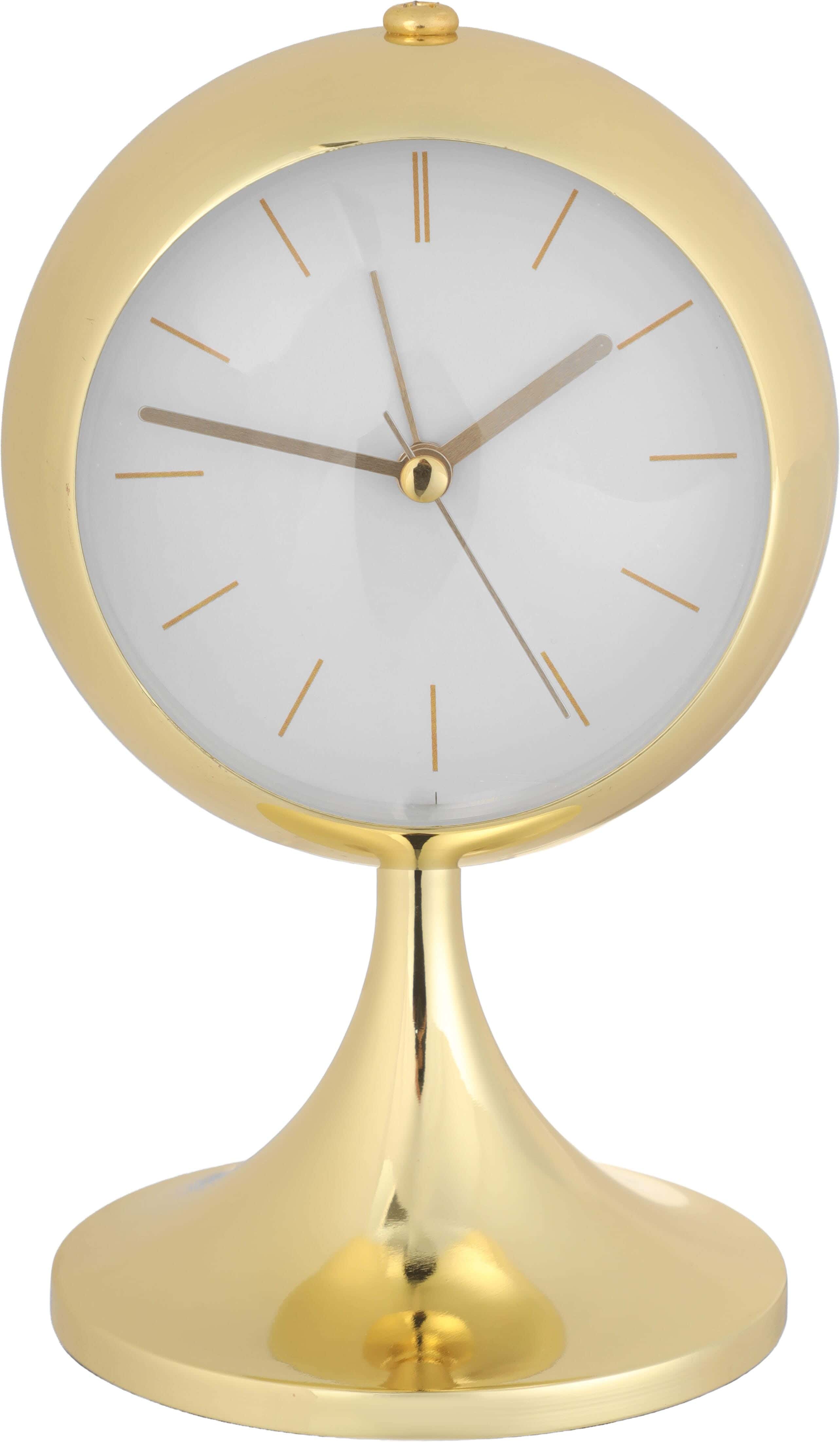 Metal alarm Clock, 18 cm - Gold White