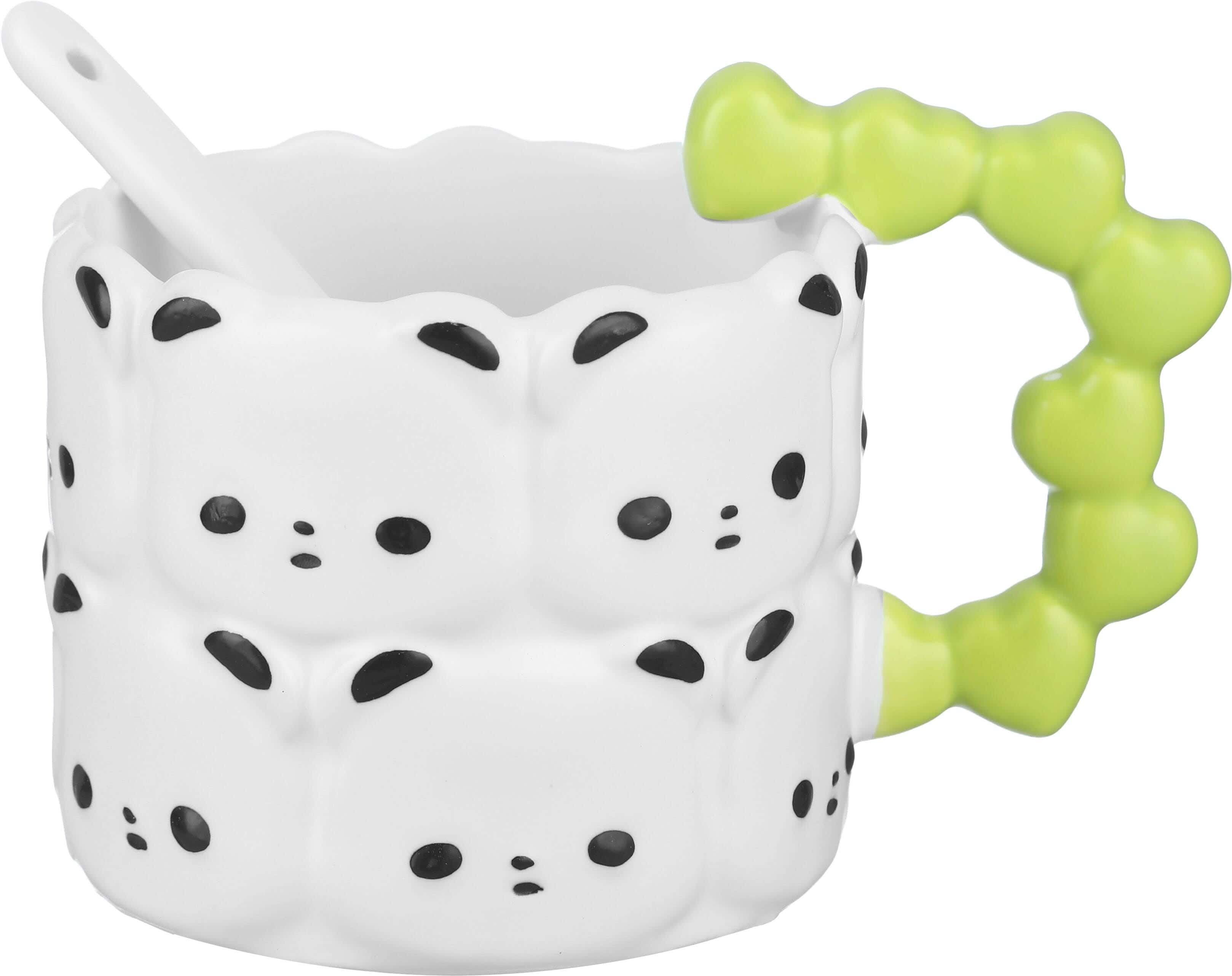 Group Tiger Round Porcelain Mug, 350 ml, with Spoon, 14 cm - Multicolor