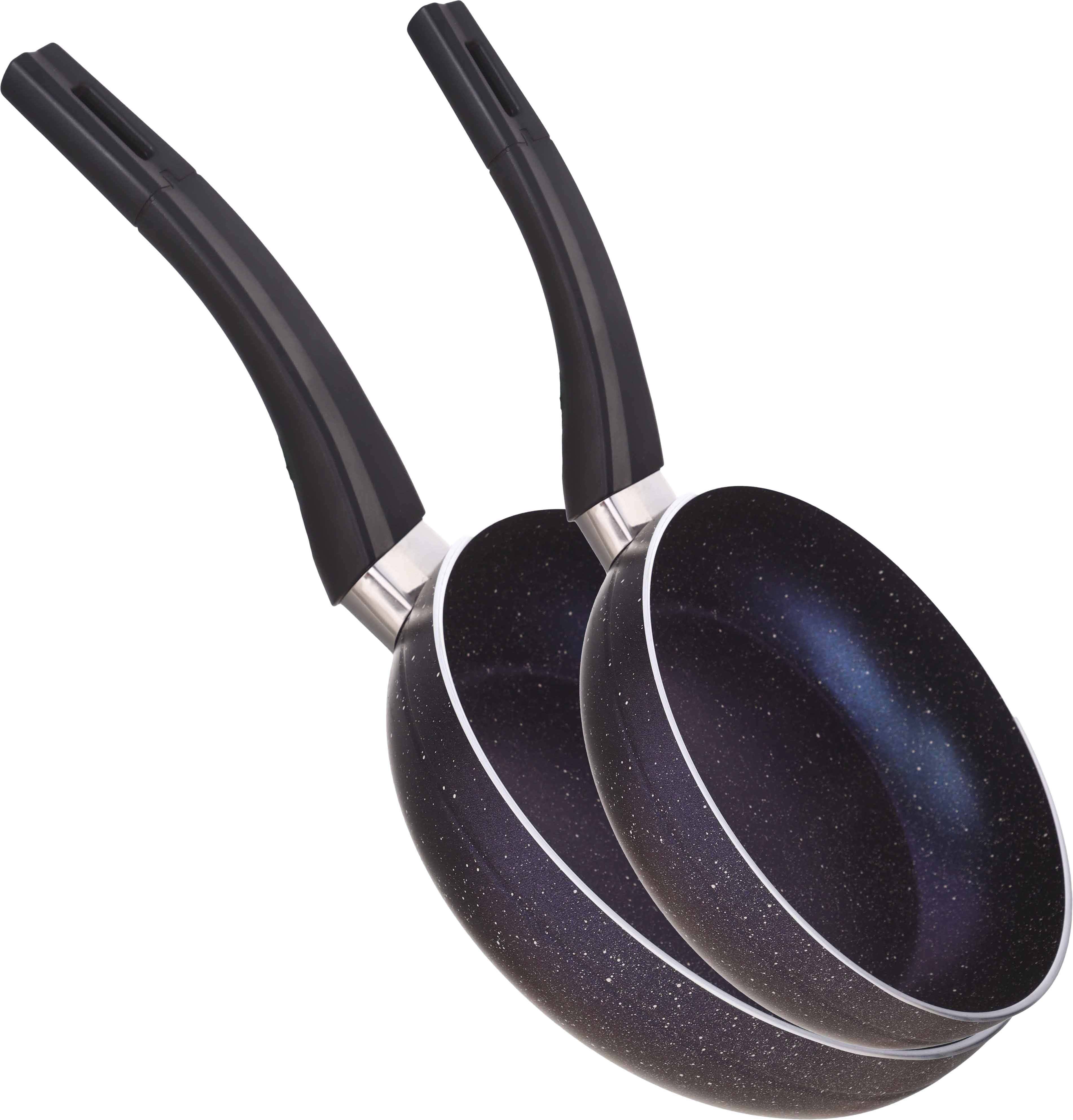Trueval Granite Fry Pan Set, 2 Pieces - Blue
